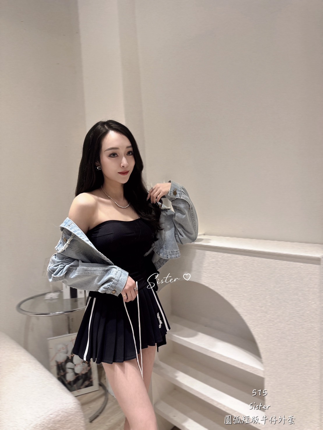 515 圓弧短版牛仔外套