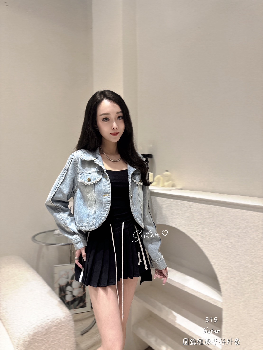 515 圓弧短版牛仔外套 (2)