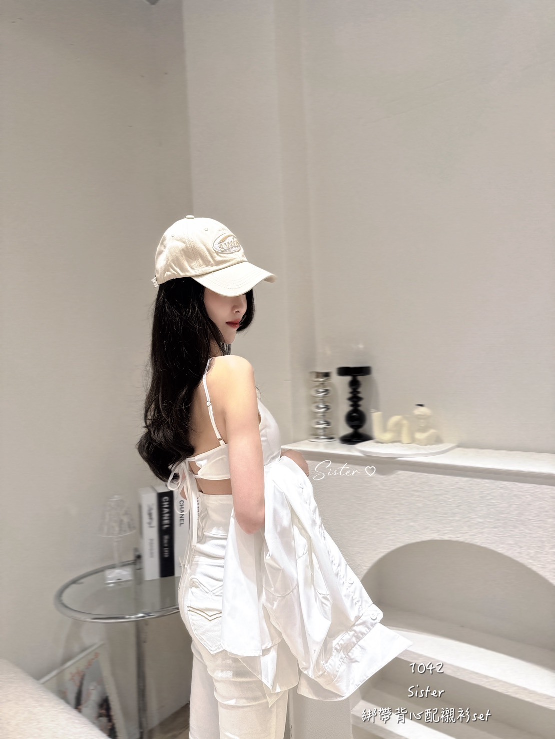 1042 綁帶背心配襯衫set (2)