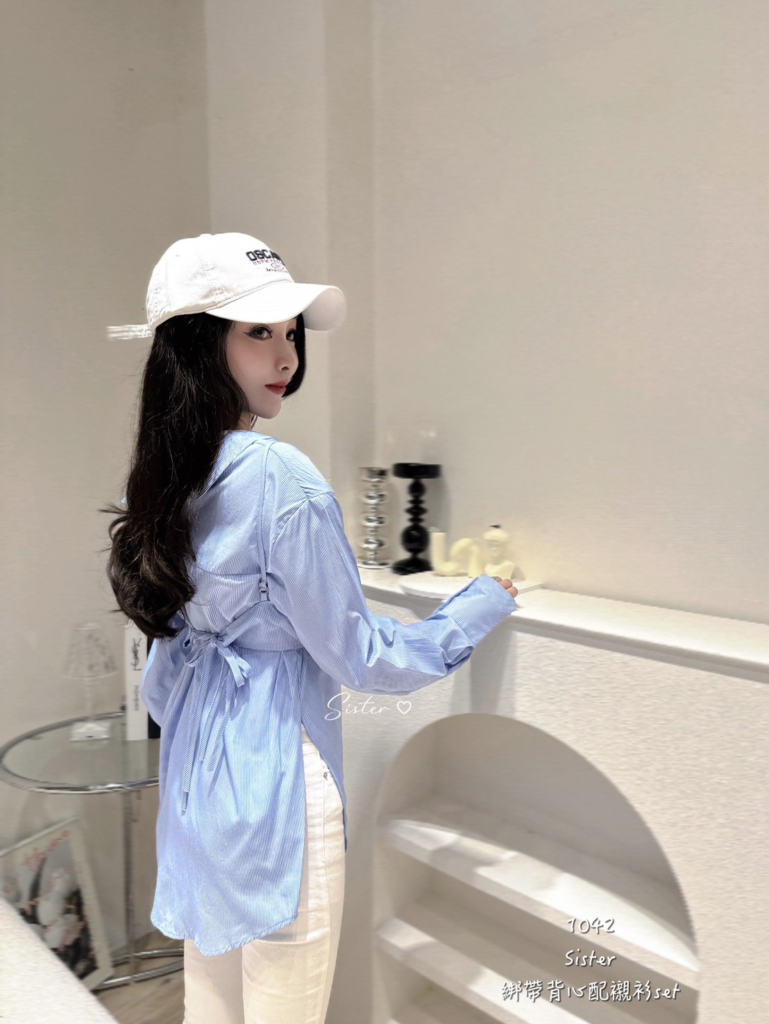 1042 綁帶背心配襯衫set (3)