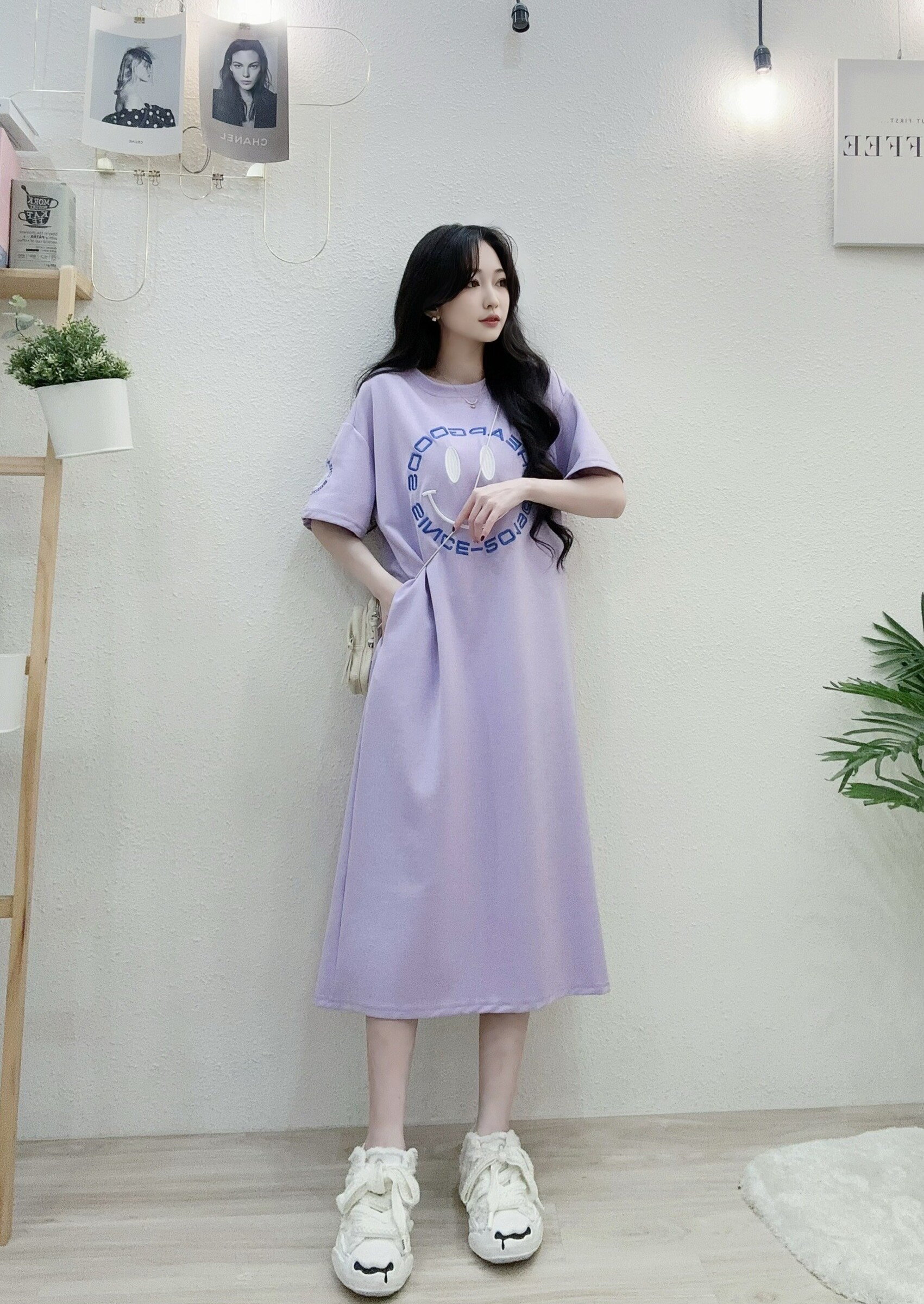 8236撞色立體電繡笑臉懶人長洋 (3)