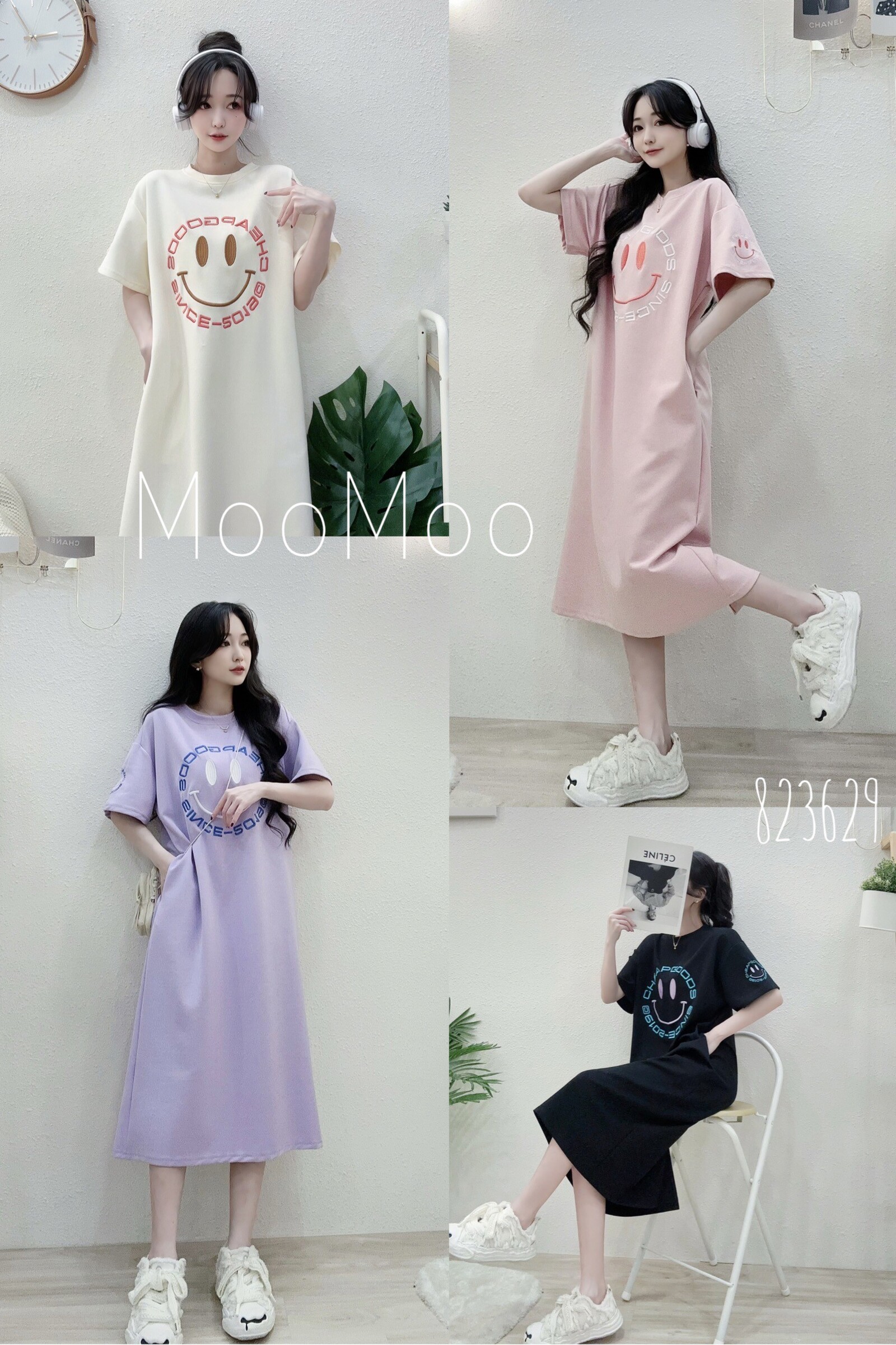 8236撞色立體電繡笑臉懶人長洋 (5)