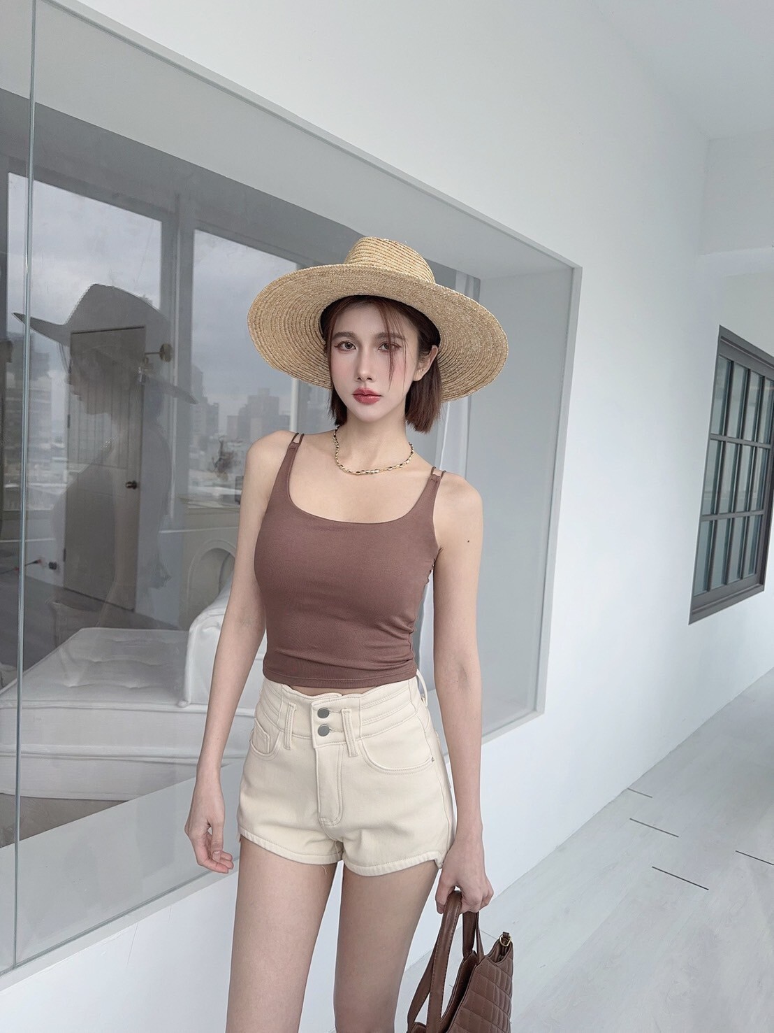 6560 𝓛𝓪𝓭𝔂𝓰𝓸糖果色雙肩帶胸墊背心 (3)