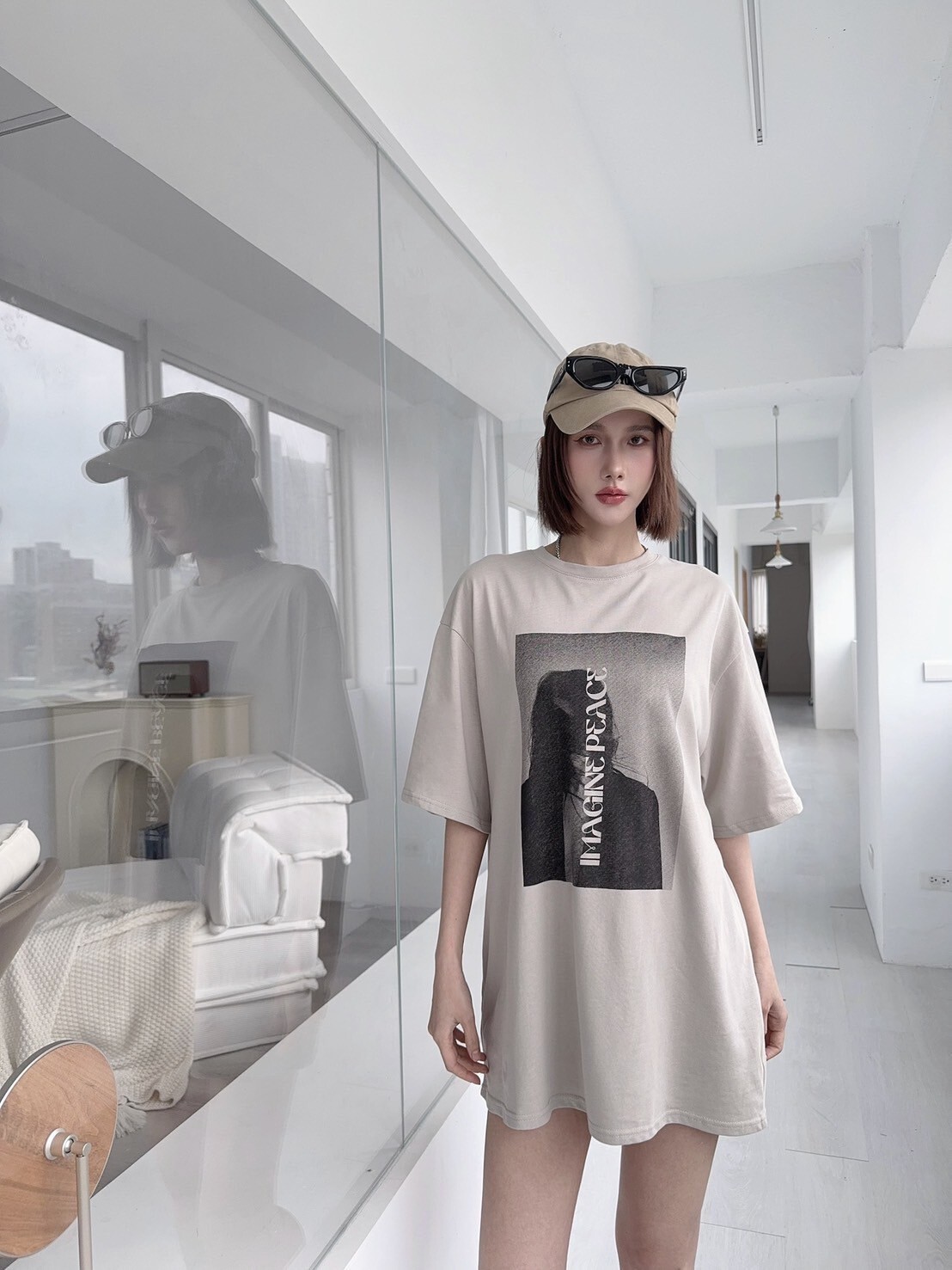 1307 𝓛𝓪𝓭𝔂𝓰𝓸休閒女人圖寬鬆大T