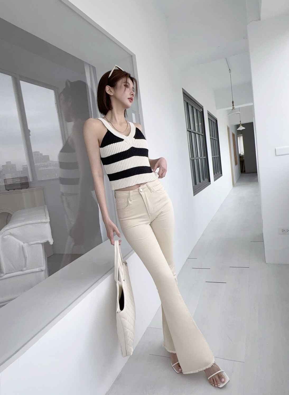 22712 𝓛𝓪𝓭𝔂𝓰𝓸條文針織V領背心 (5)