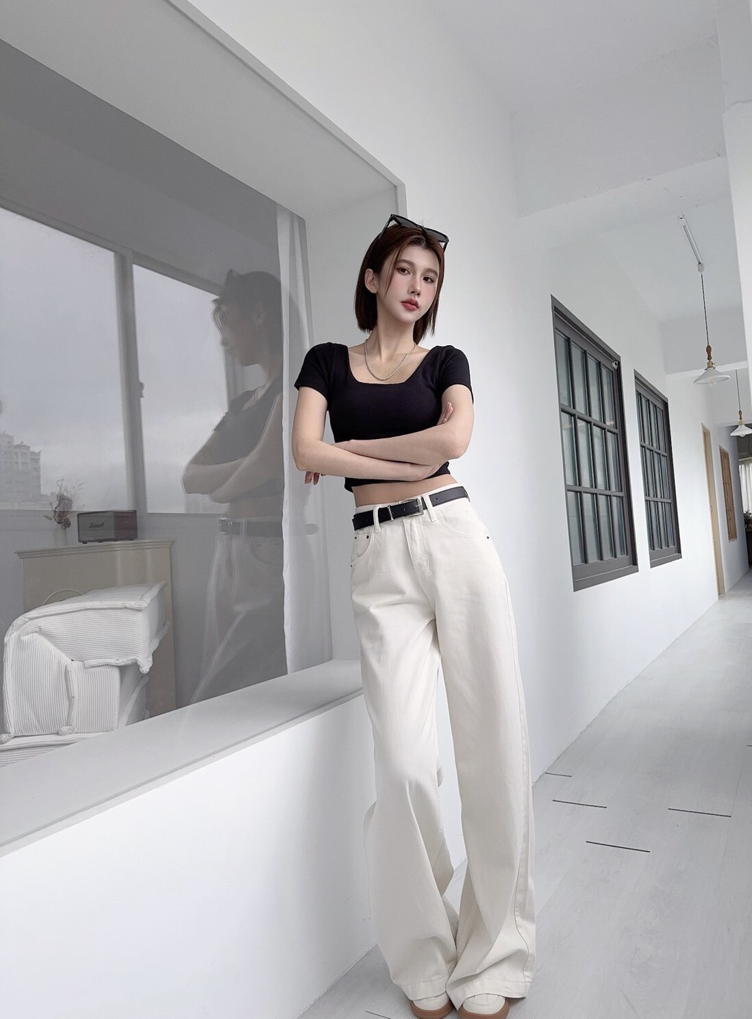 A7378𝓛𝓪𝓭𝔂𝓰𝓸歐美帥氣落地牛仔寬褲 (5)