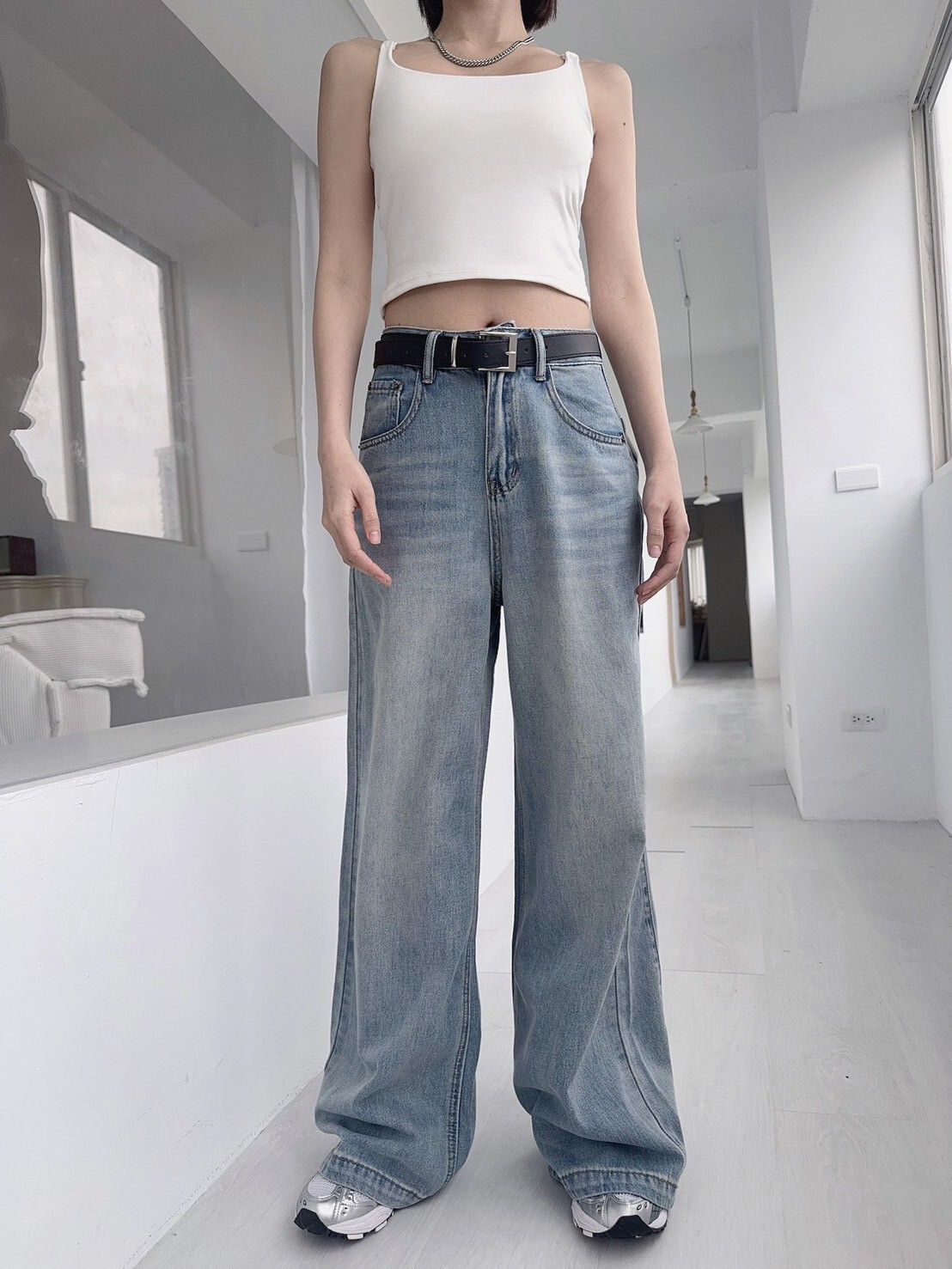 A7378𝓛𝓪𝓭𝔂𝓰𝓸歐美帥氣落地牛仔寬褲 (4)