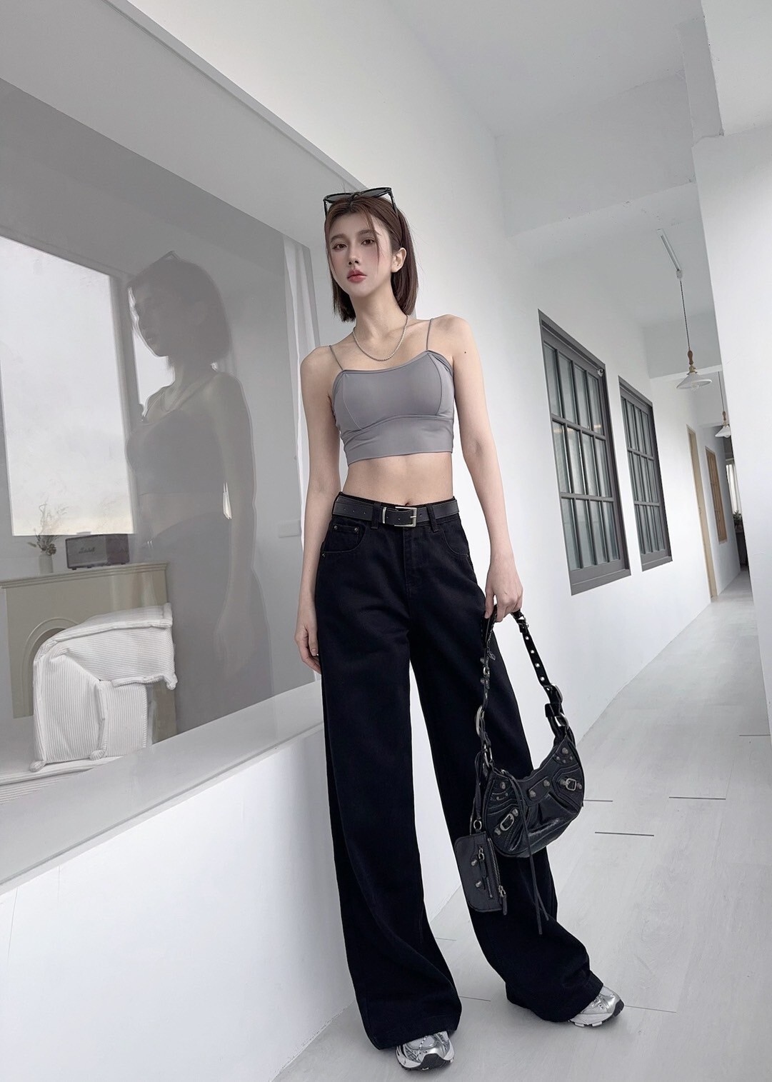 A7378𝓛𝓪𝓭𝔂𝓰𝓸歐美帥氣落地牛仔寬褲 (2)