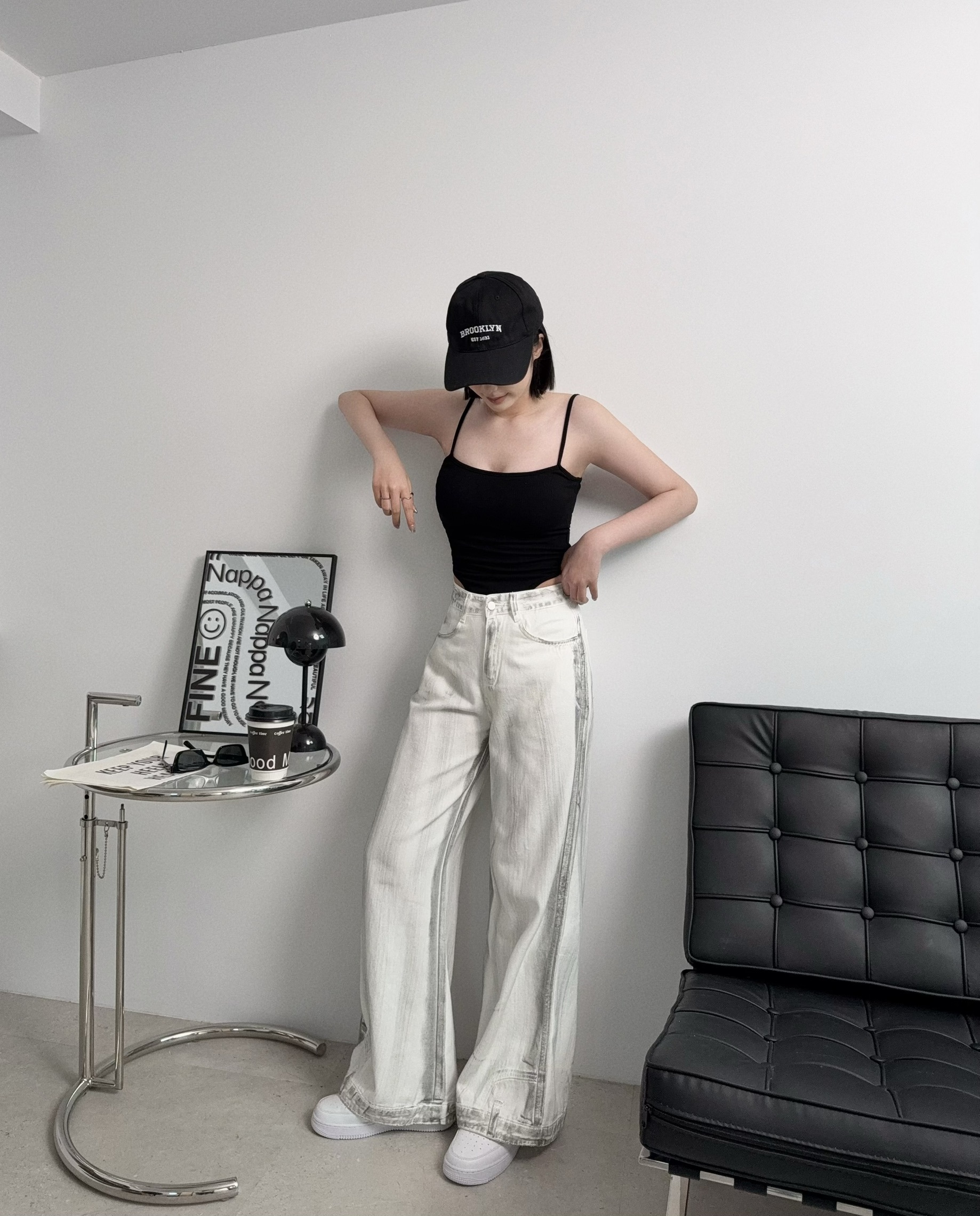 8117『選品』做舊髒髒白色牛仔褲