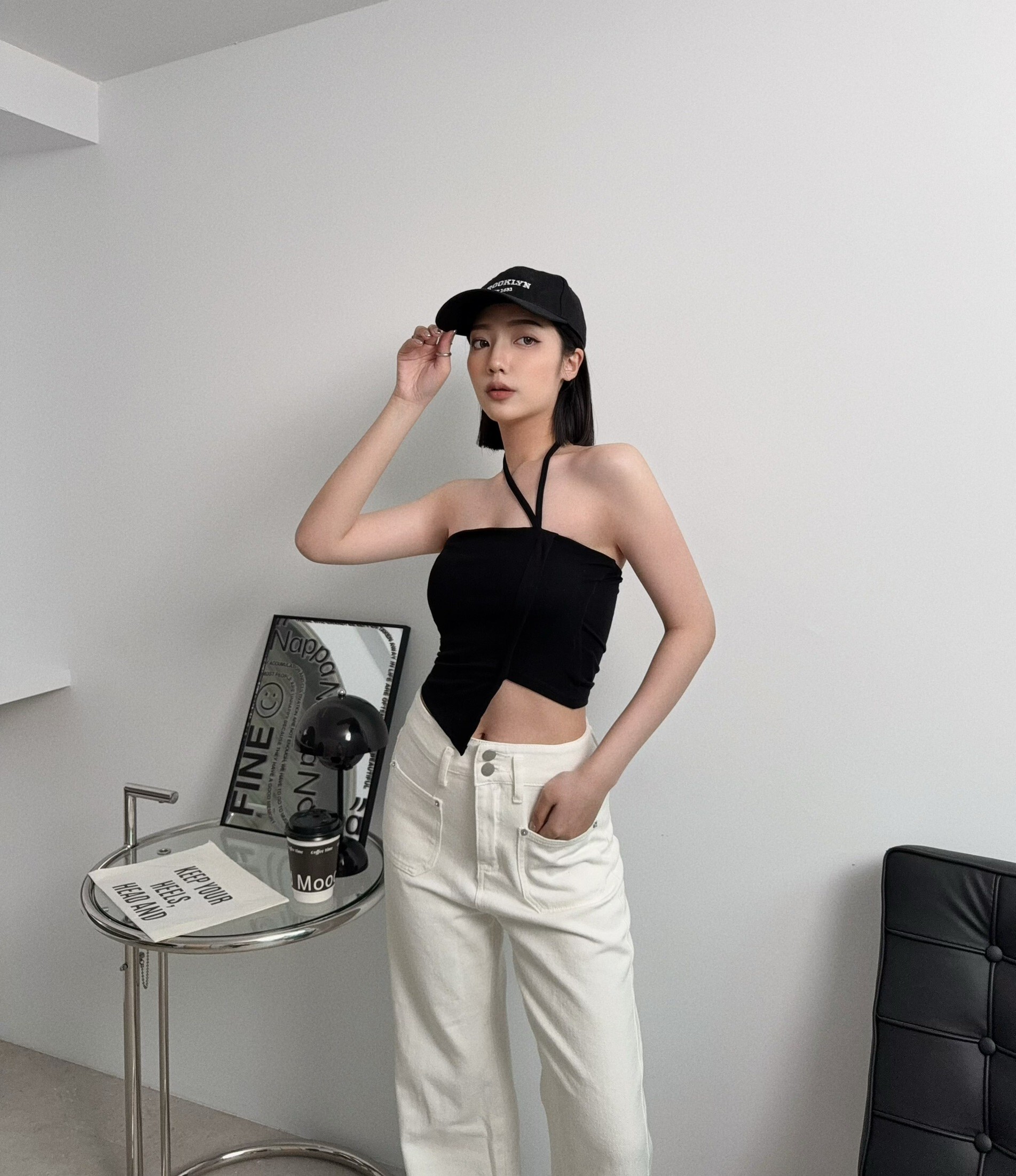 2123『選品』純欲掛脖不規則背心