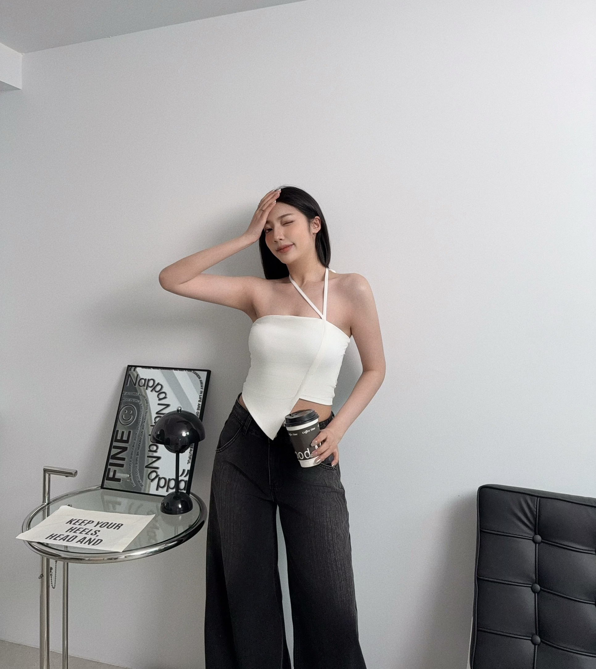 2123『選品』純欲掛脖不規則背心 (4)