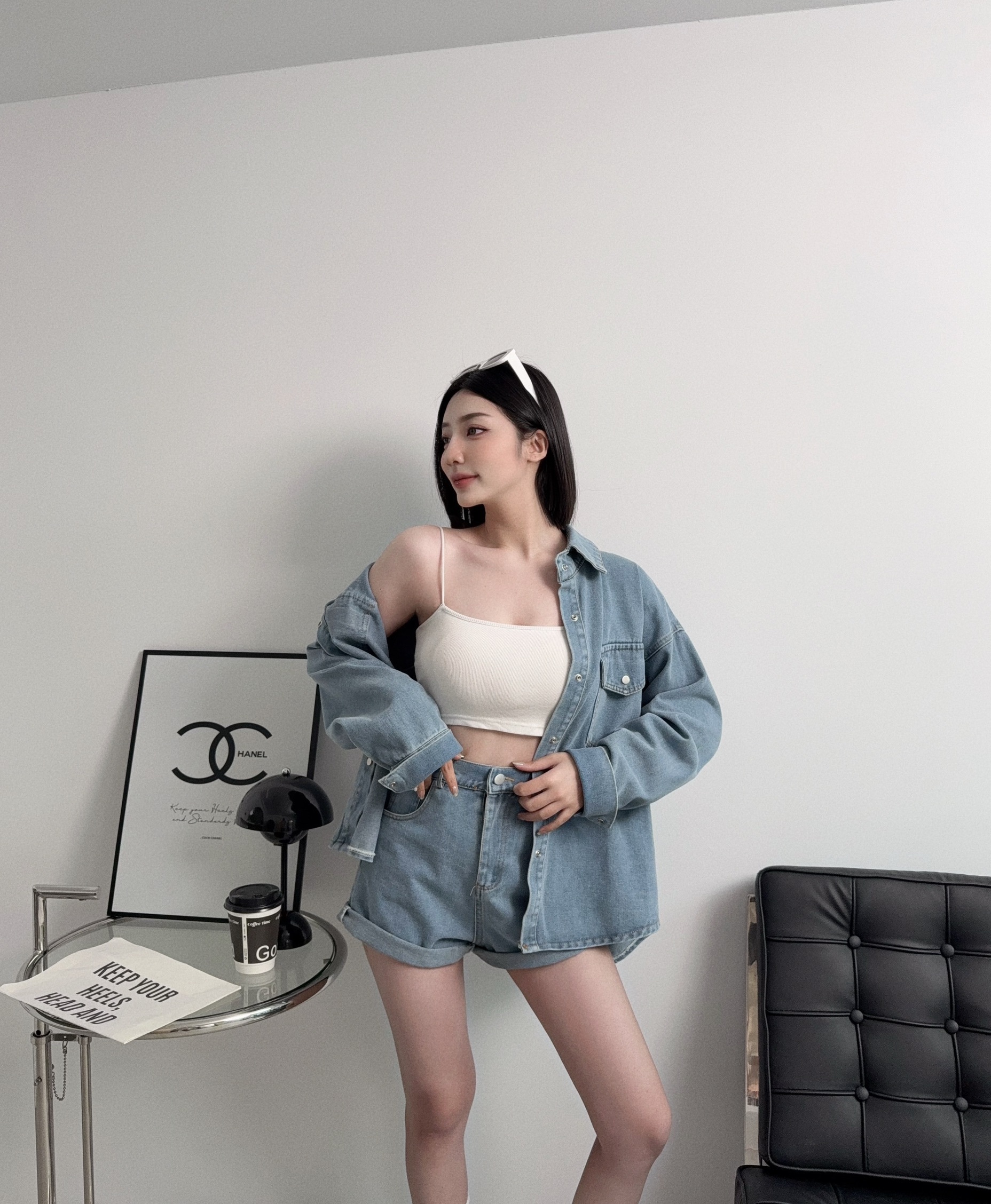 2555『選品』水洗牛仔襯衫套裝 (3)