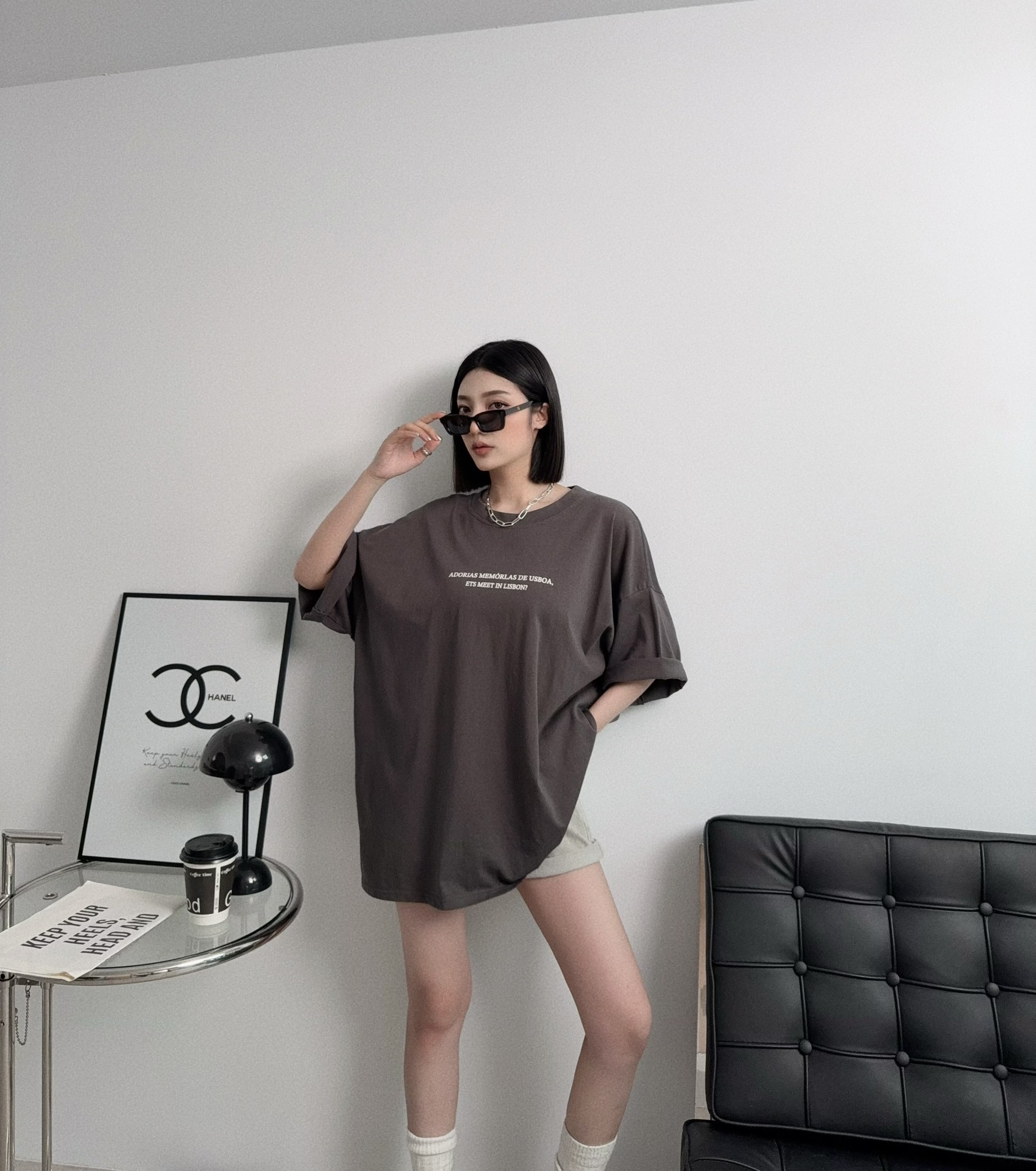 1952『選品』簡約百搭字母寬鬆T