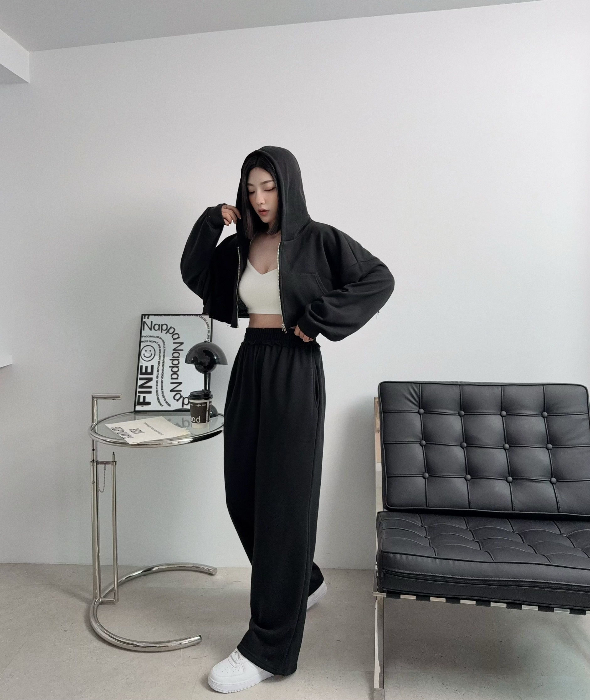 0100『訂製款』個性寬鬆不收邊短版外套SET (2)