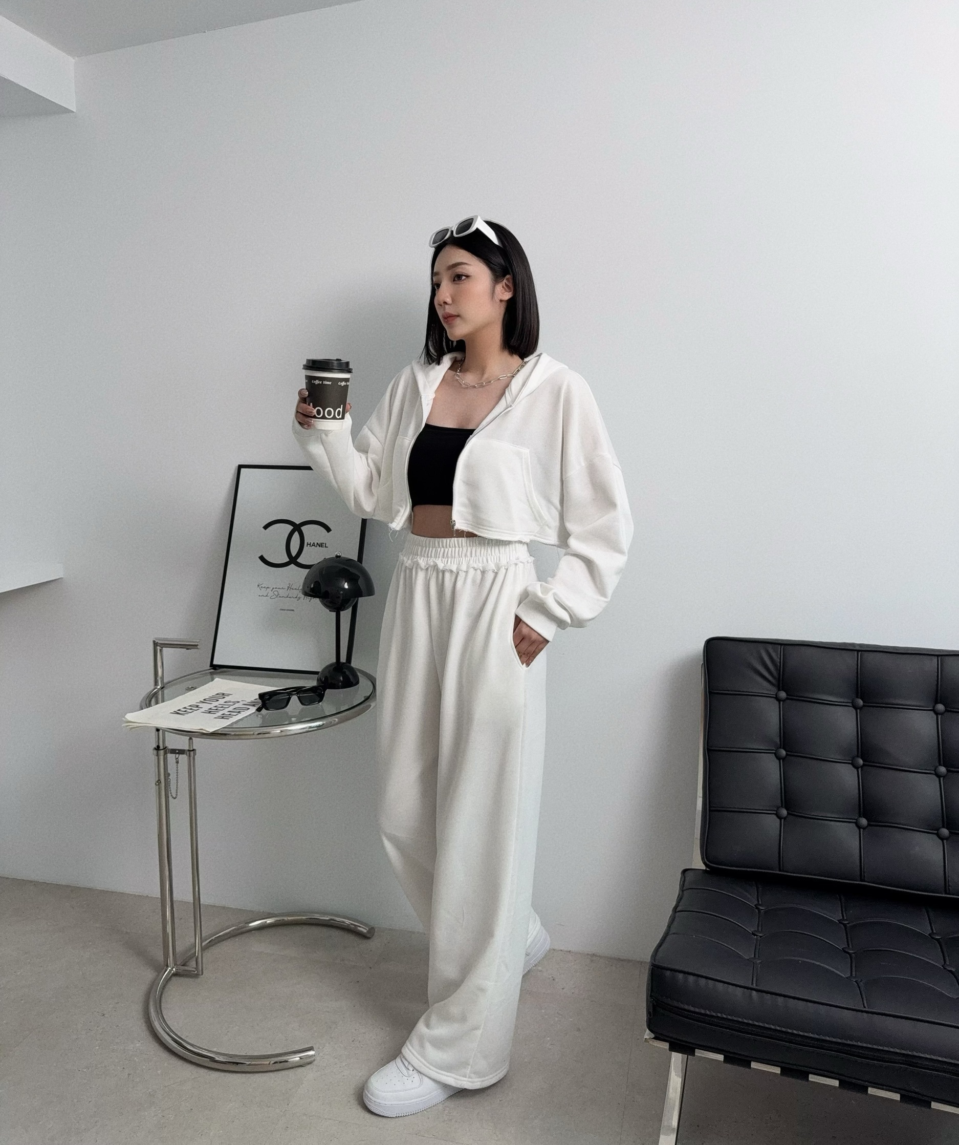 0100『訂製款』個性寬鬆不收邊短版外套SET (4)