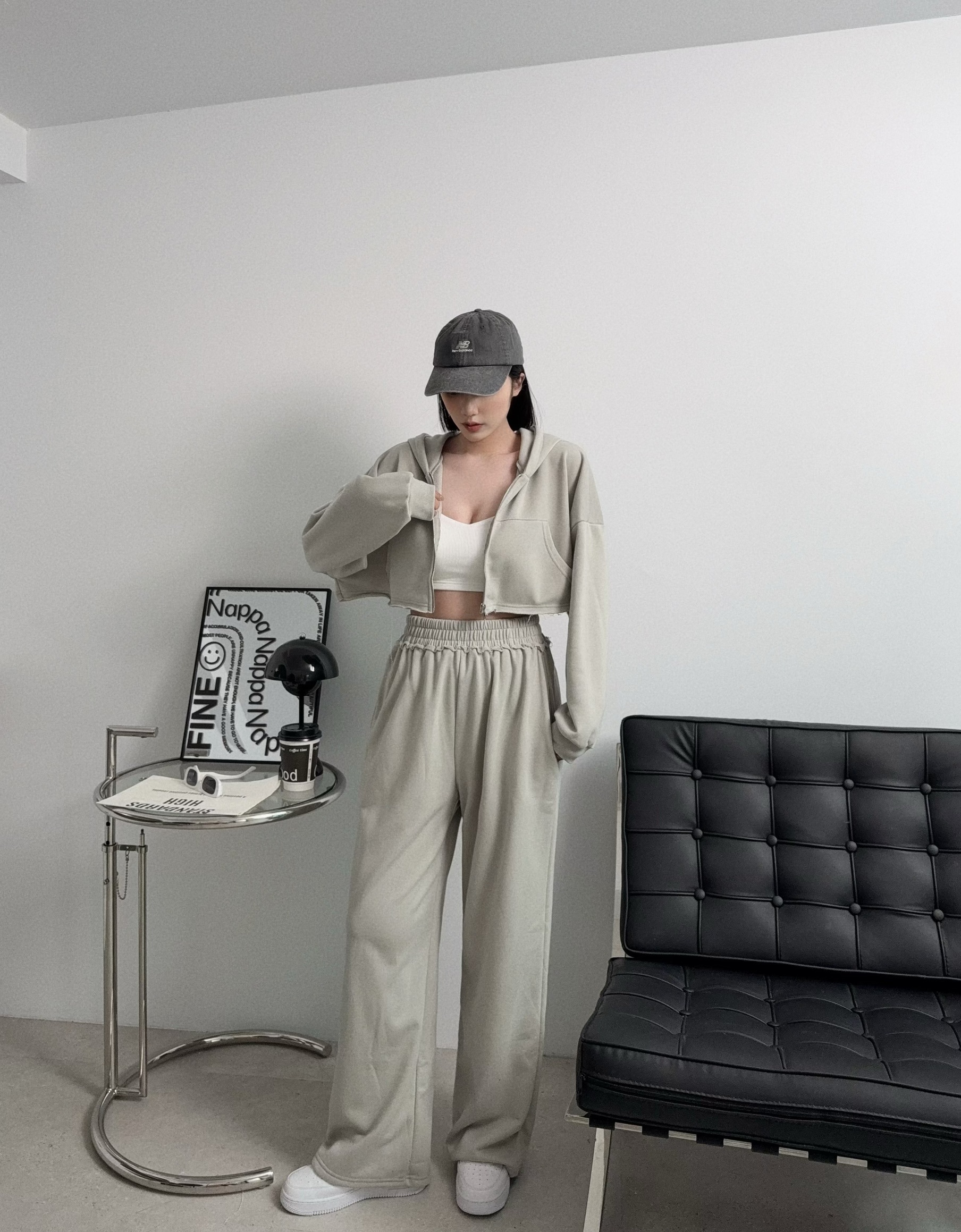 0100『訂製款』個性寬鬆不收邊短版外套SET