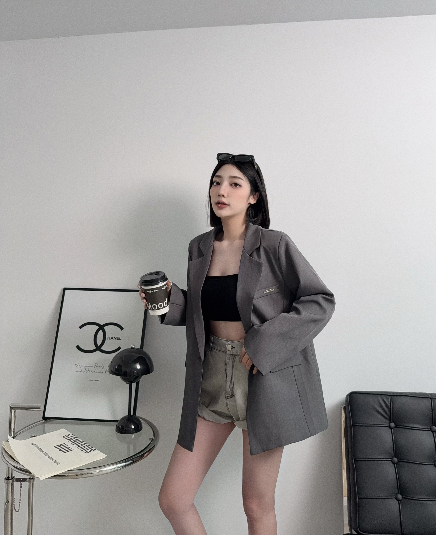 5470『訂製款』韓版鐵標綁帶西裝外套 (5)