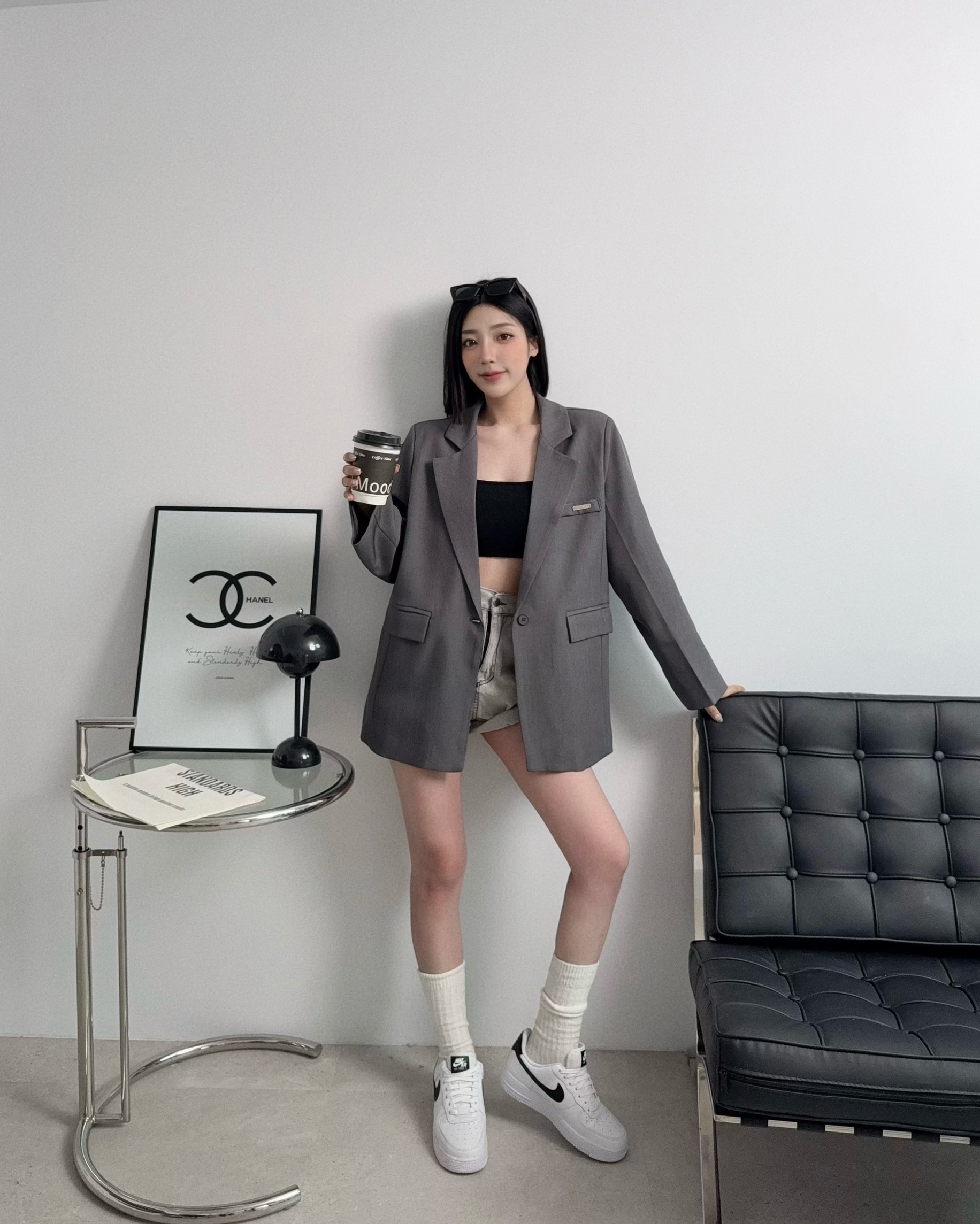 5470『訂製款』韓版鐵標綁帶西裝外套 (2)