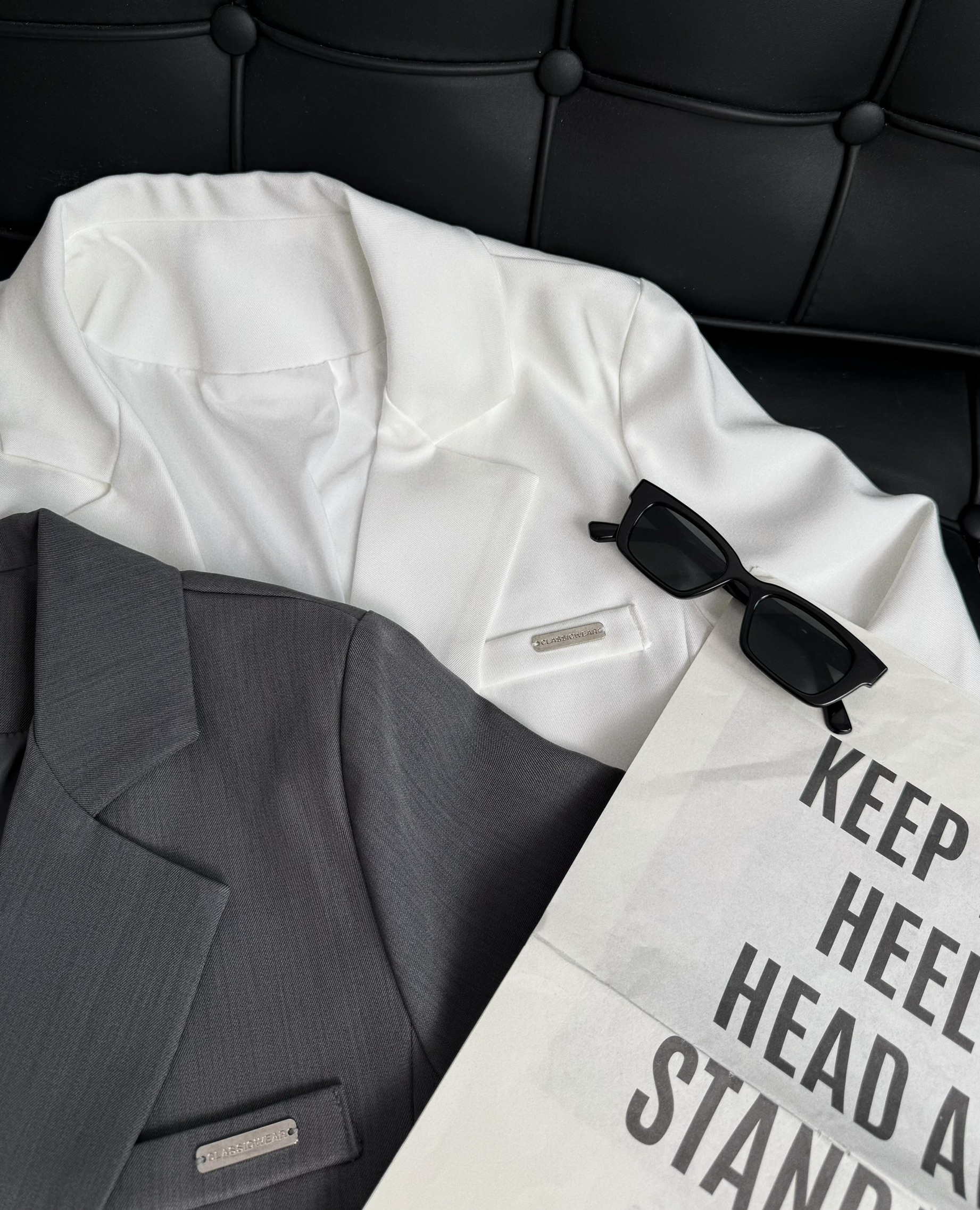 5470『訂製款』韓版鐵標綁帶西裝外套 (6)