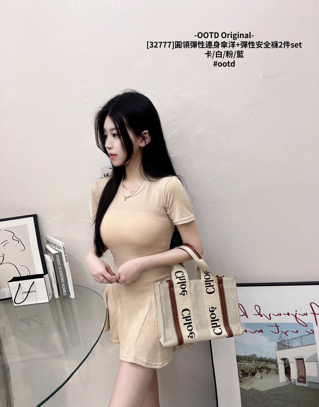 [32777]圓領彈性連身傘洋+彈性安全褲2件set (6)