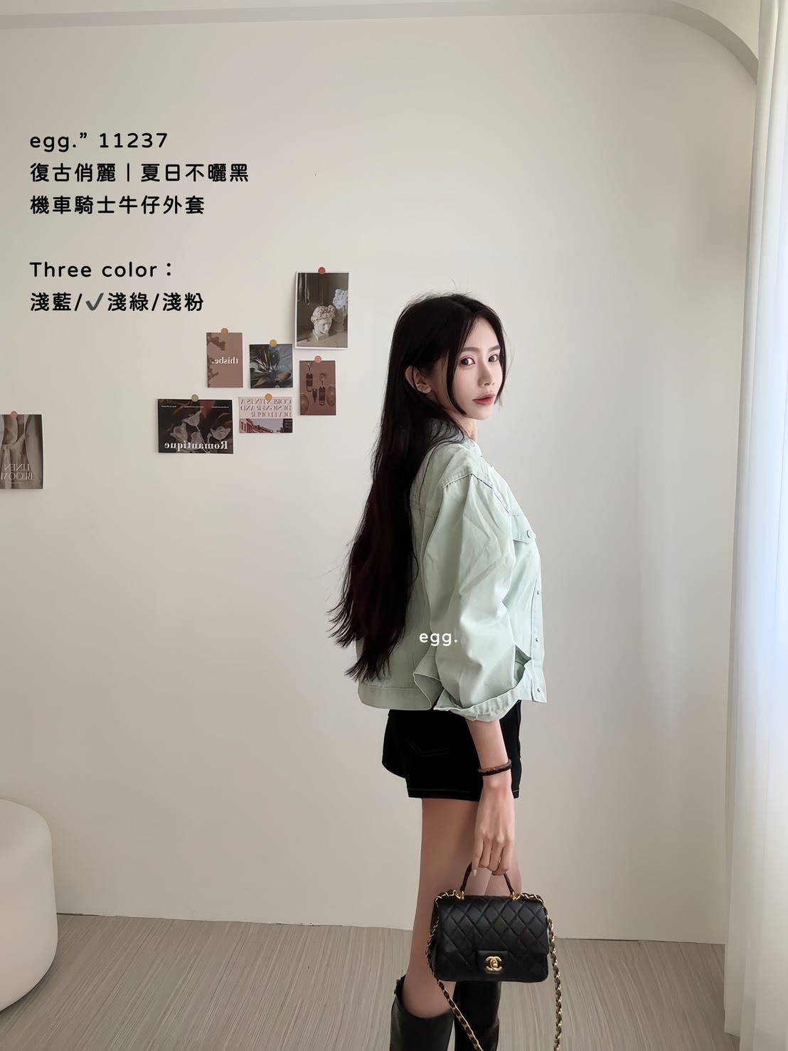 11237復古俏麗｜夏日不曬黑機車騎士牛仔外套 (5)