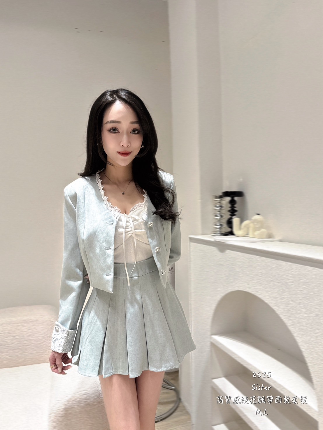 2525高質感緹花飄帶西裝套 (3)