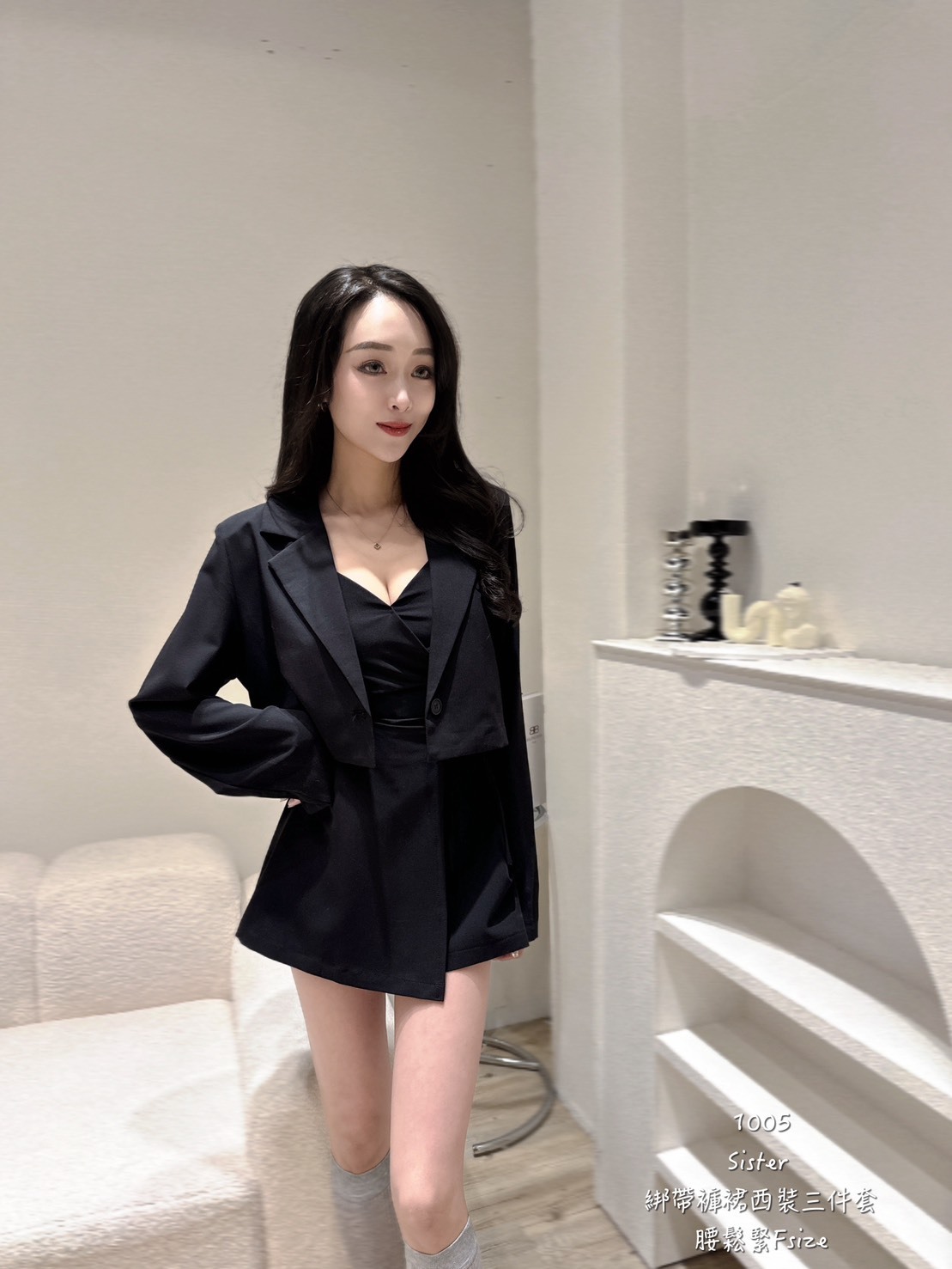 1005綁帶褲裙西裝三件套 (4)