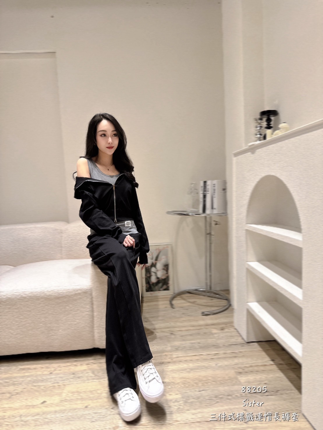 88205三件標籤連帽長褲套 (2)