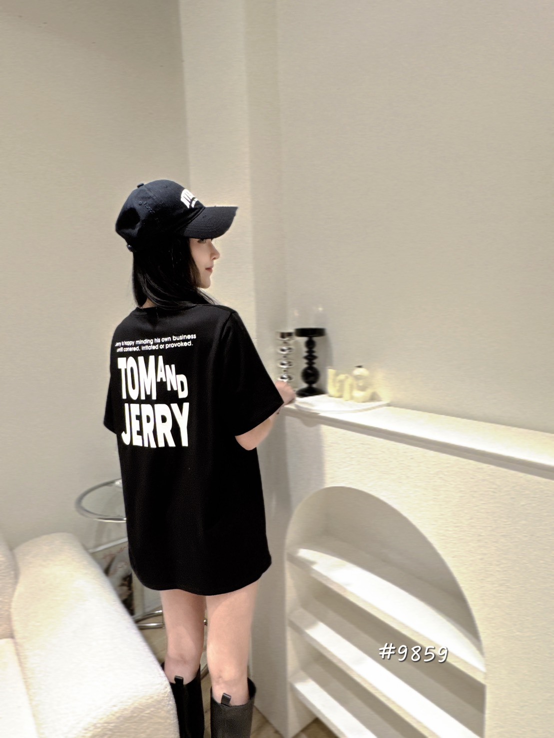 9859刺繡湯姆與傑利英字T