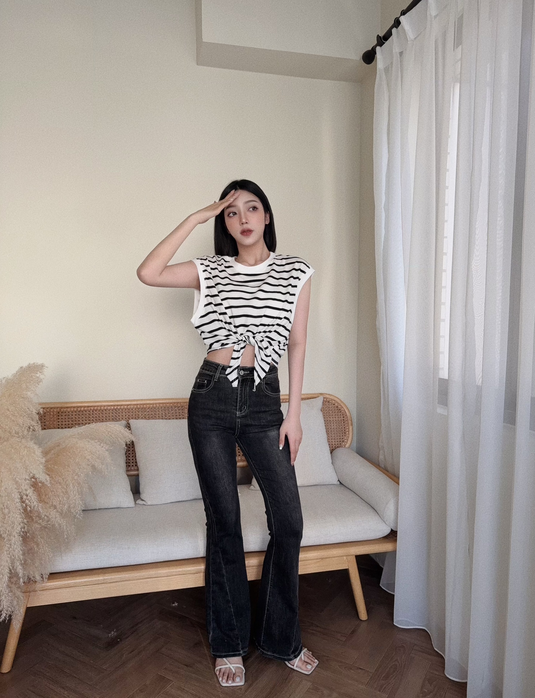 8902-3『選品』經典條紋綁帶背心 (3)