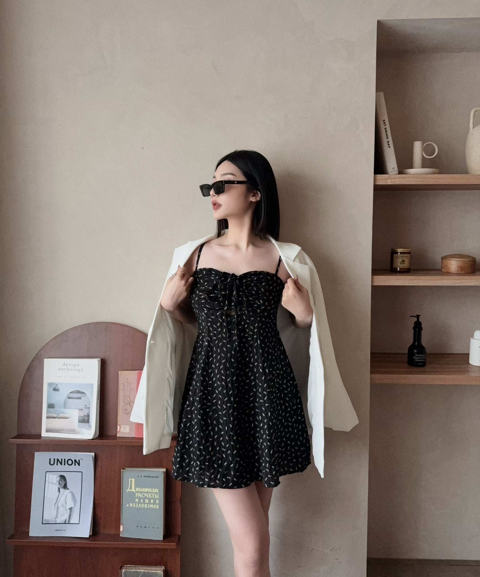 1686『選品』氣質碎花連身短洋 (3)