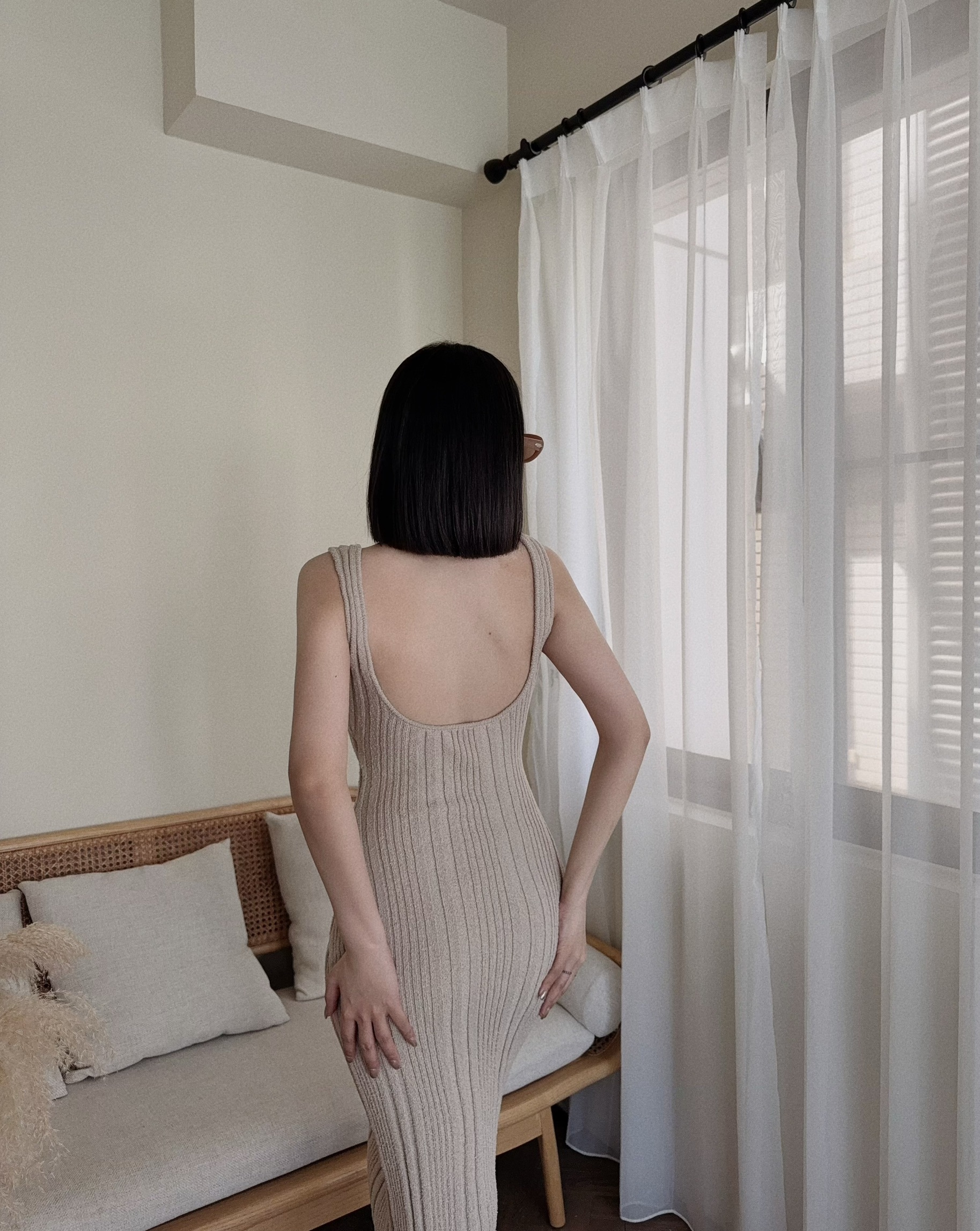 7019『訂製款』氣質方領針織連身長裙 (6)