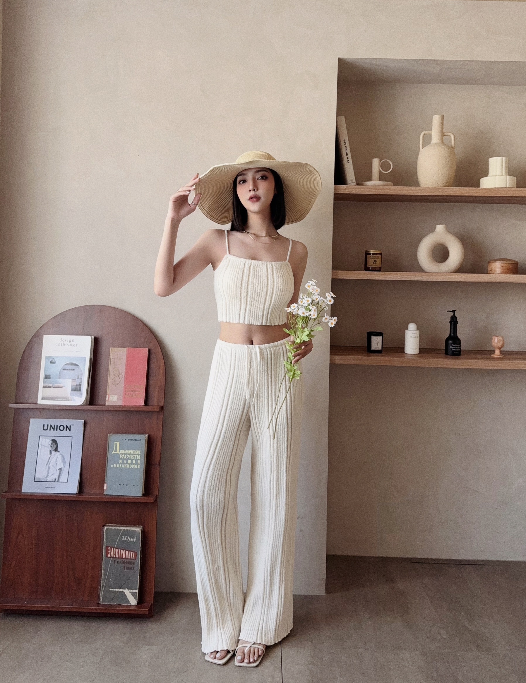 7080『訂製款』唯美渡假細肩平口套裝