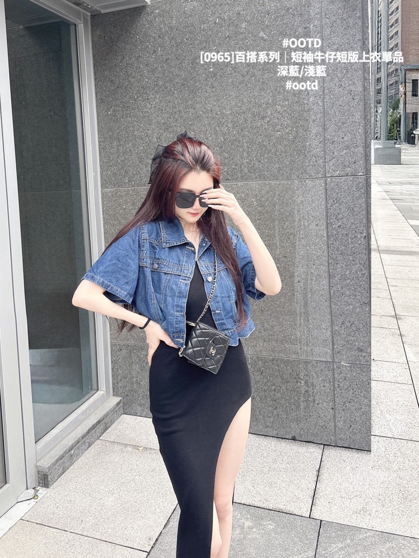 [0965]百搭系列｜短袖牛仔短版上衣單品 (4)
