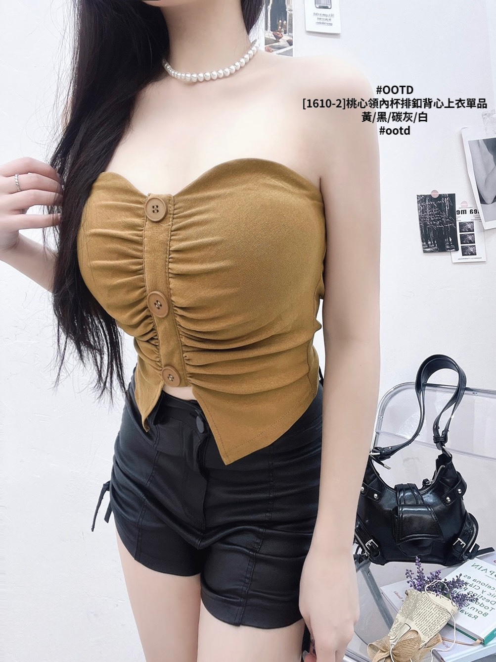 [1610-2]桃心領內杯排釦背心上衣單品 (3)