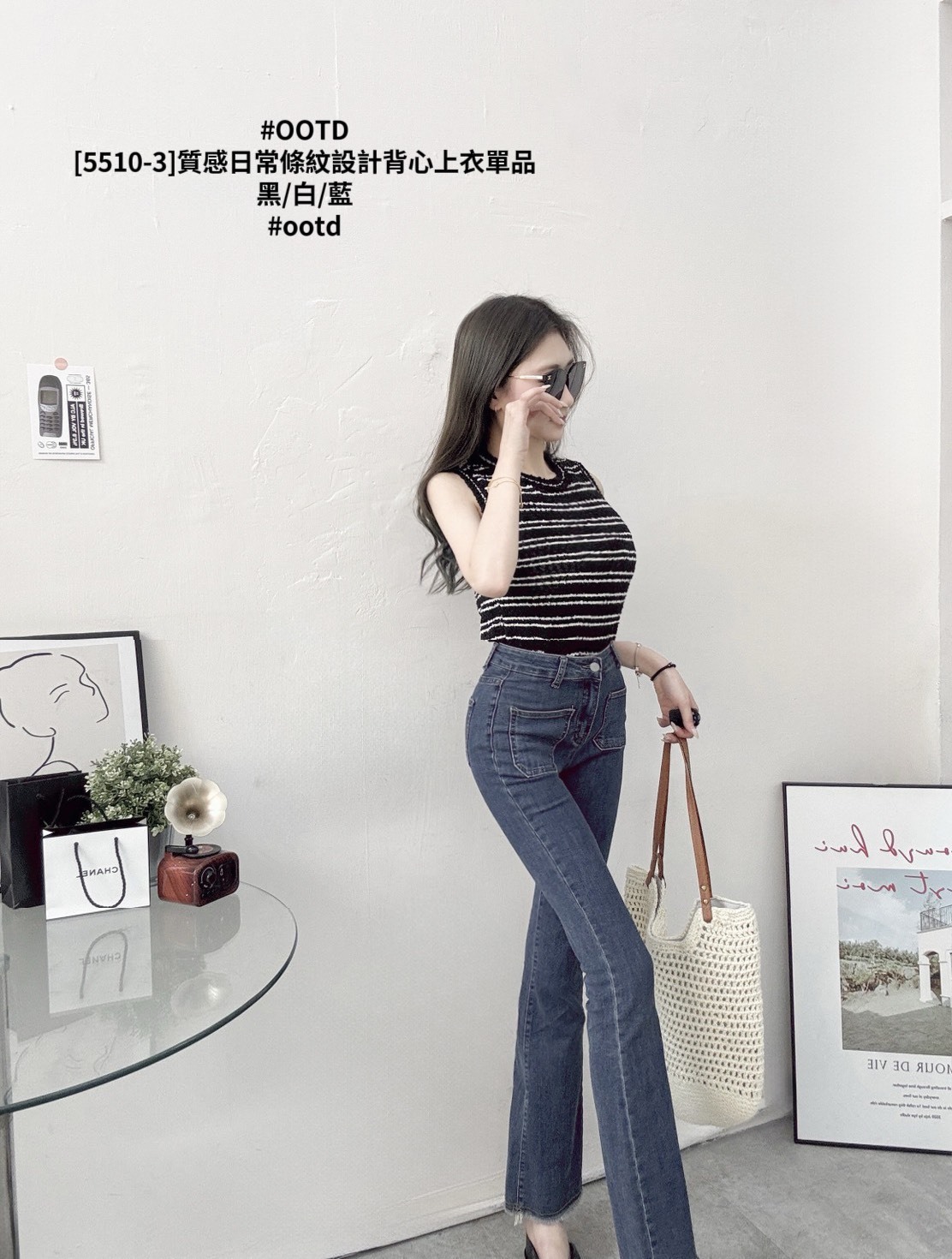 [5510-3]質感日常條紋設計背心上衣單品 (9)