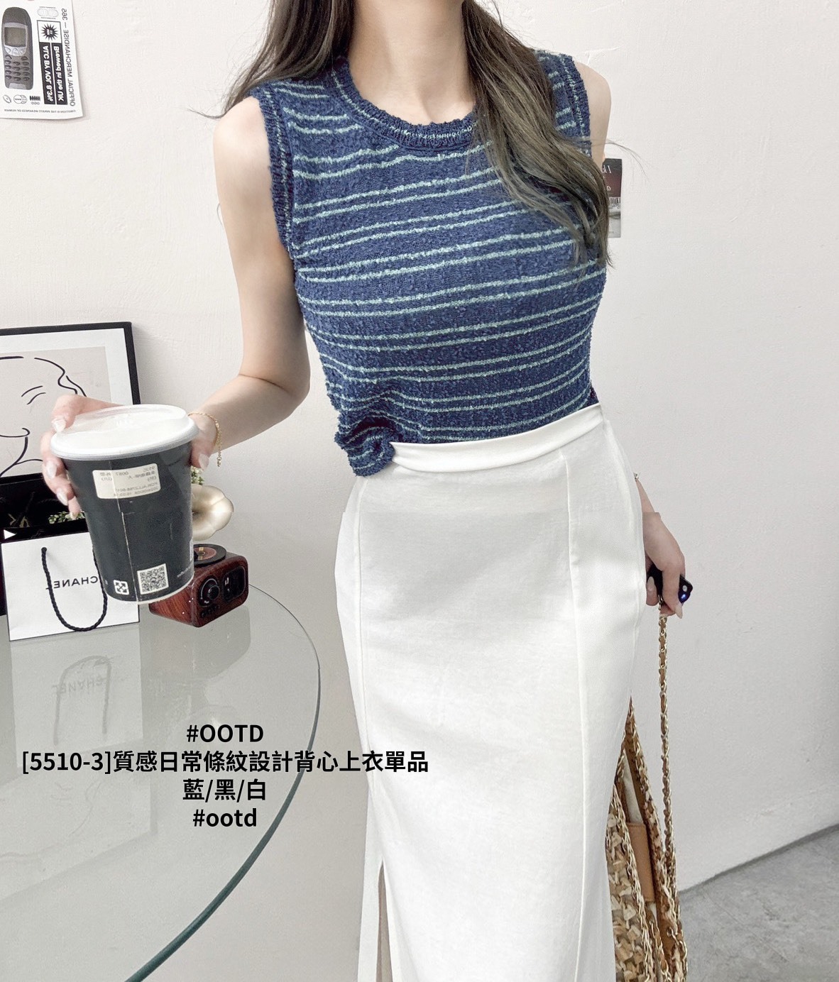 [5510-3]質感日常條紋設計背心上衣單品 (4)