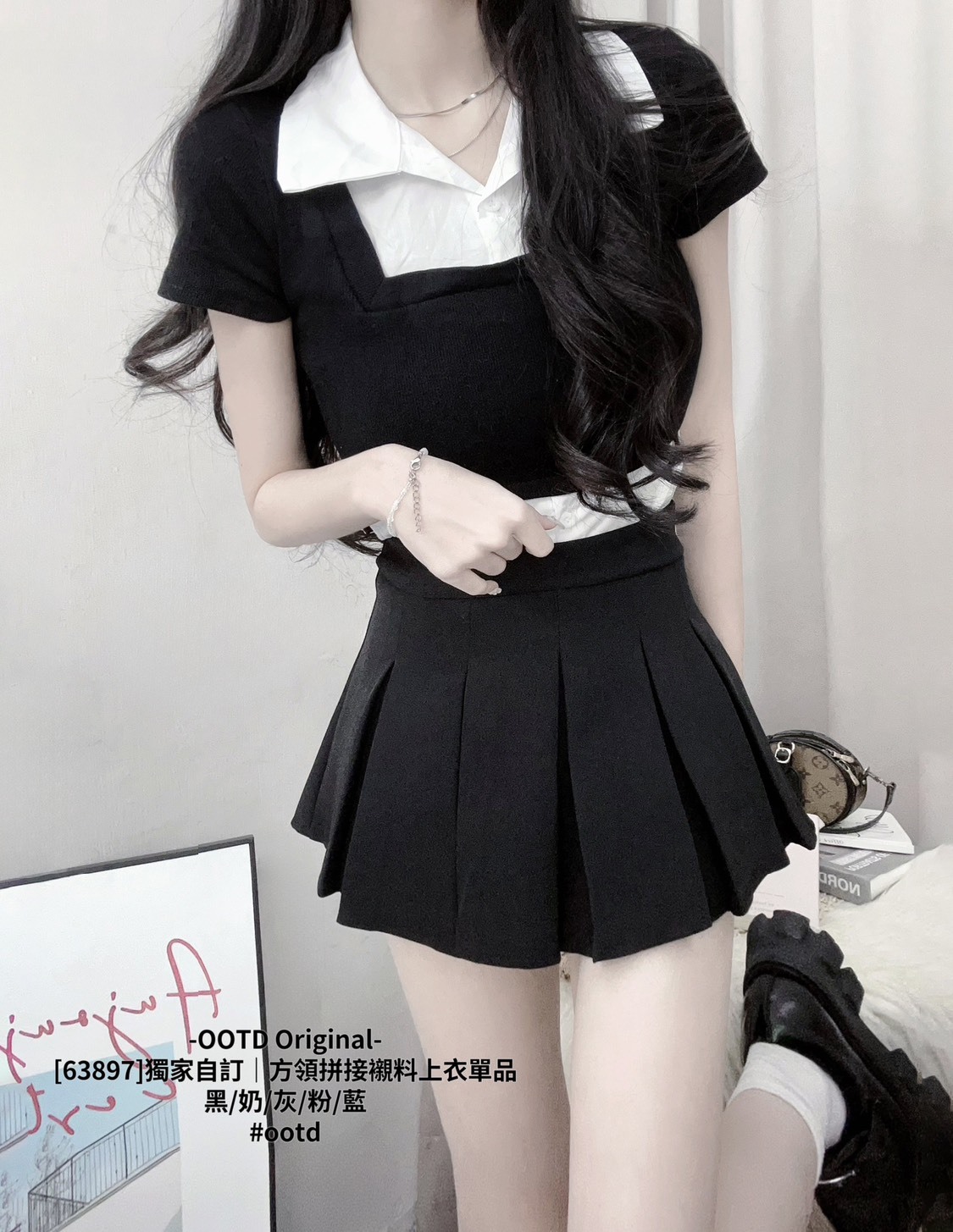 [63897]獨家自訂｜方領拼接襯料上衣單品 (7)