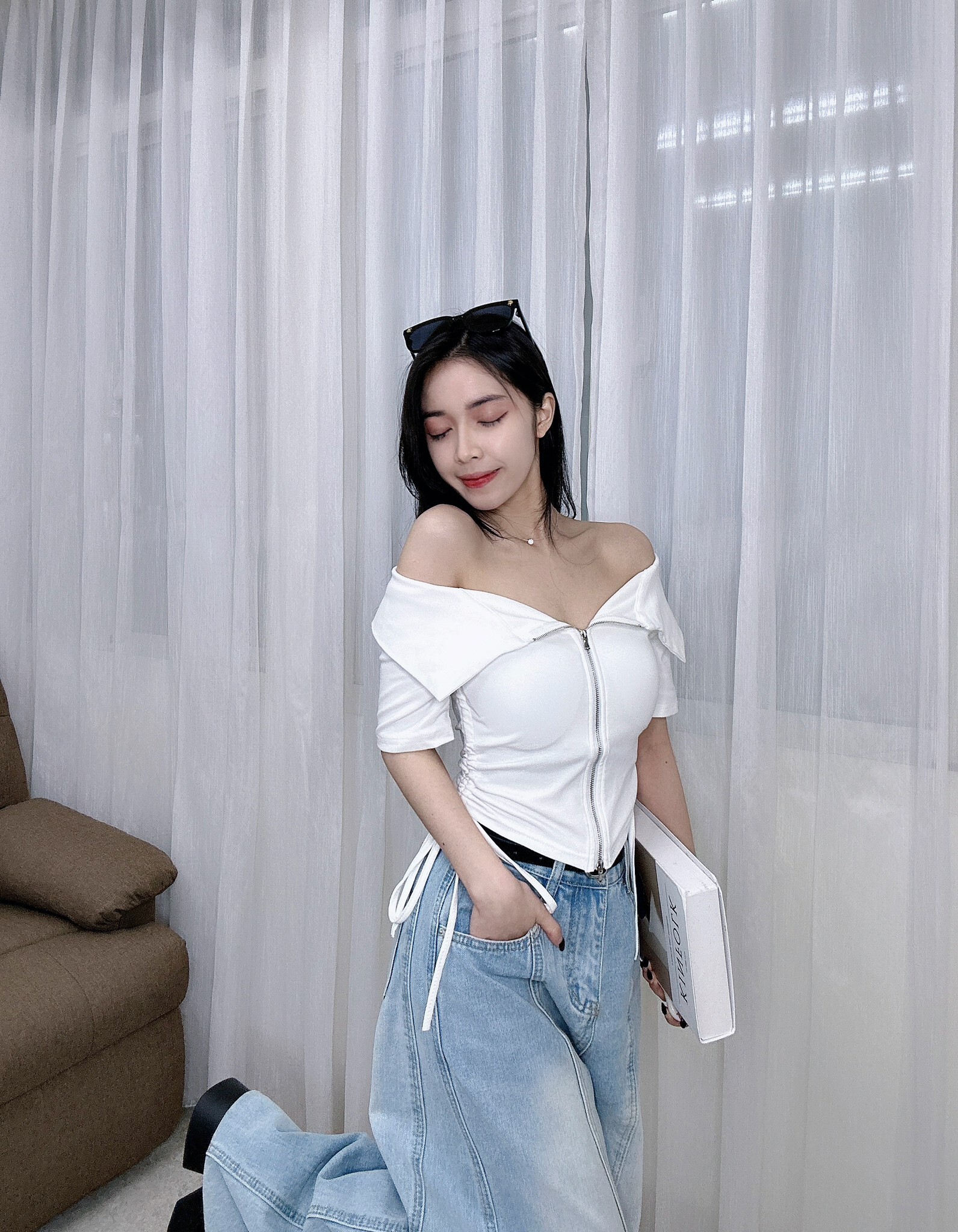 13821拉鍊側抽繩上衣 (6)