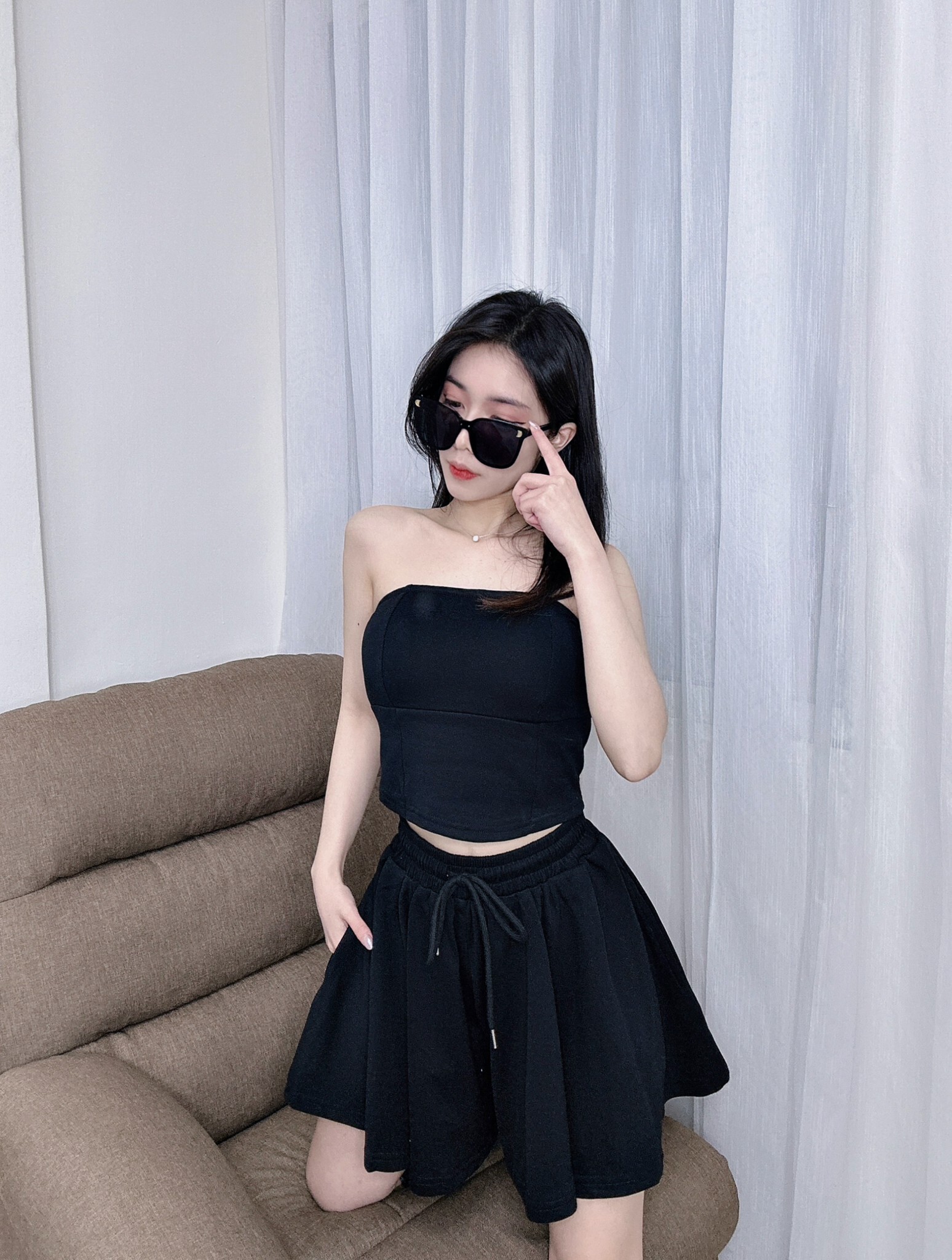 3605平口上衣＋褲裙套裝 (3)