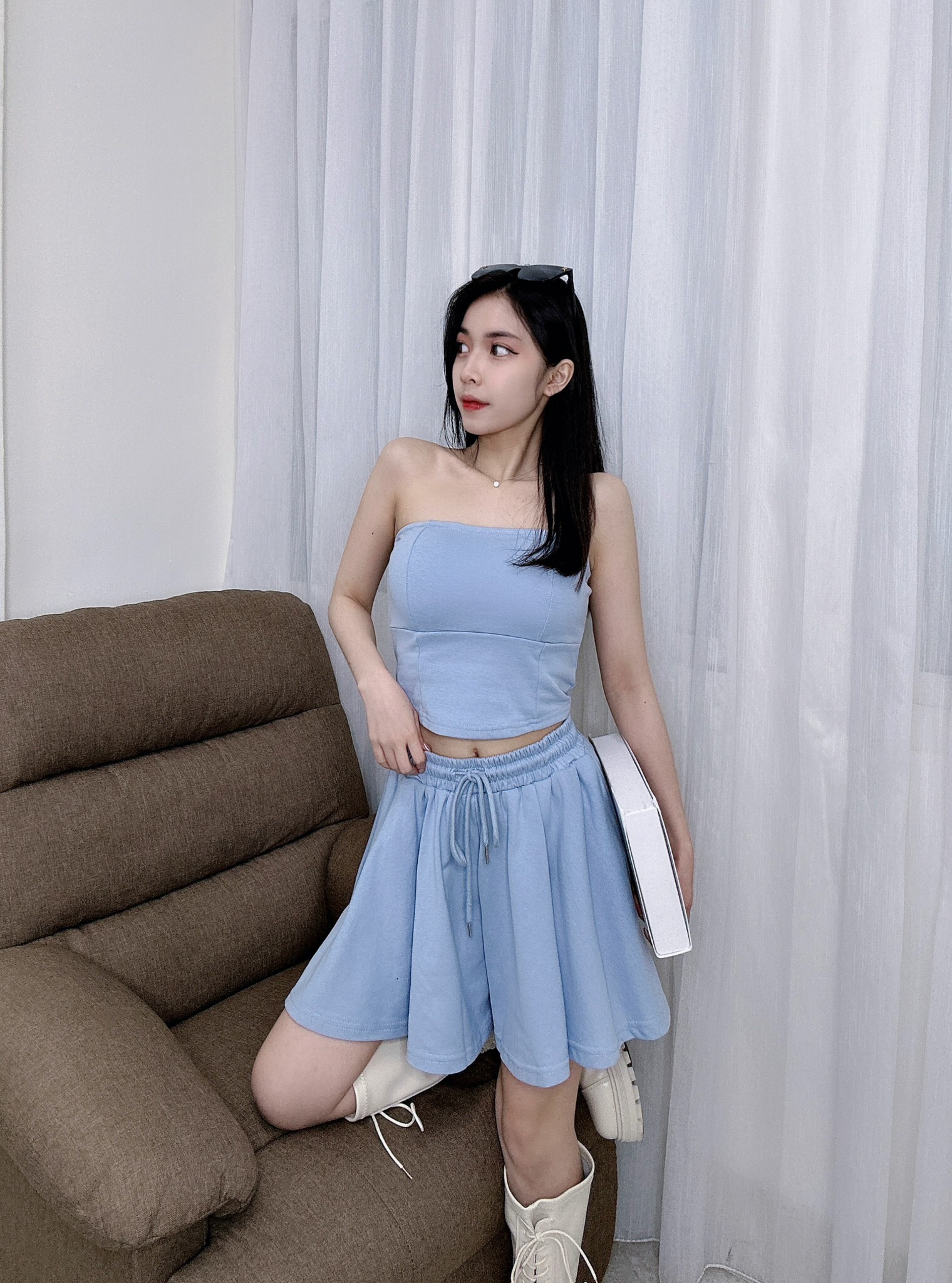 3605平口上衣＋褲裙套裝