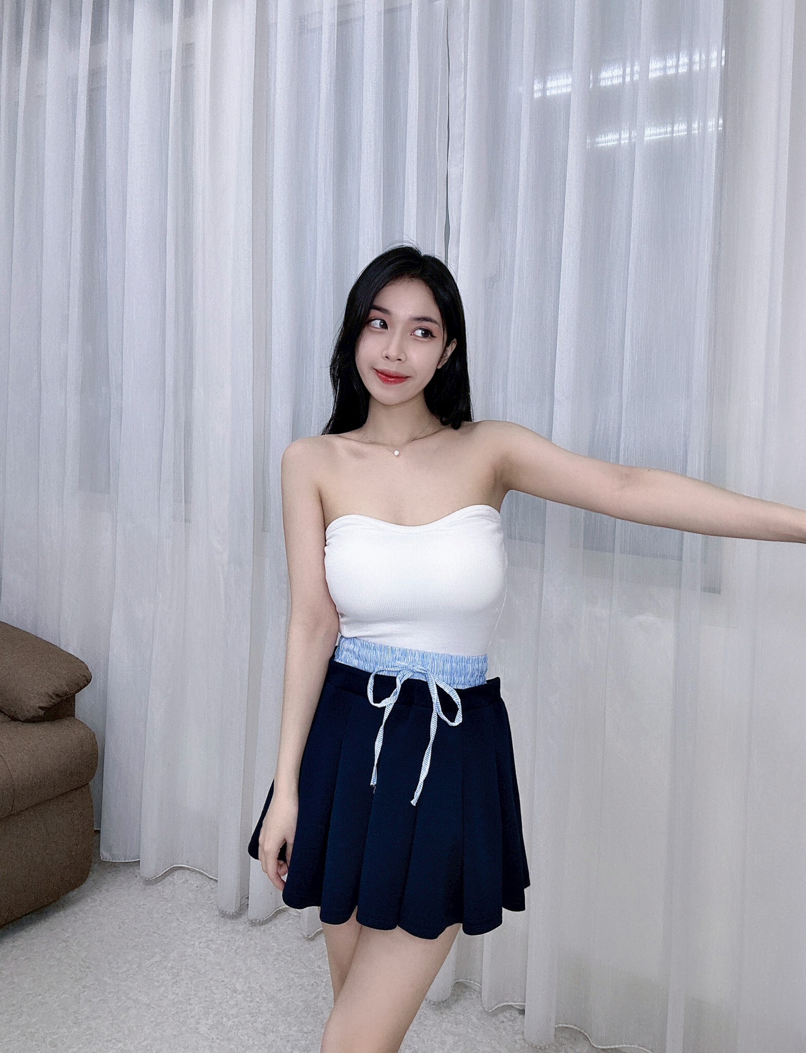 256百褶拼接褲裙 (4)