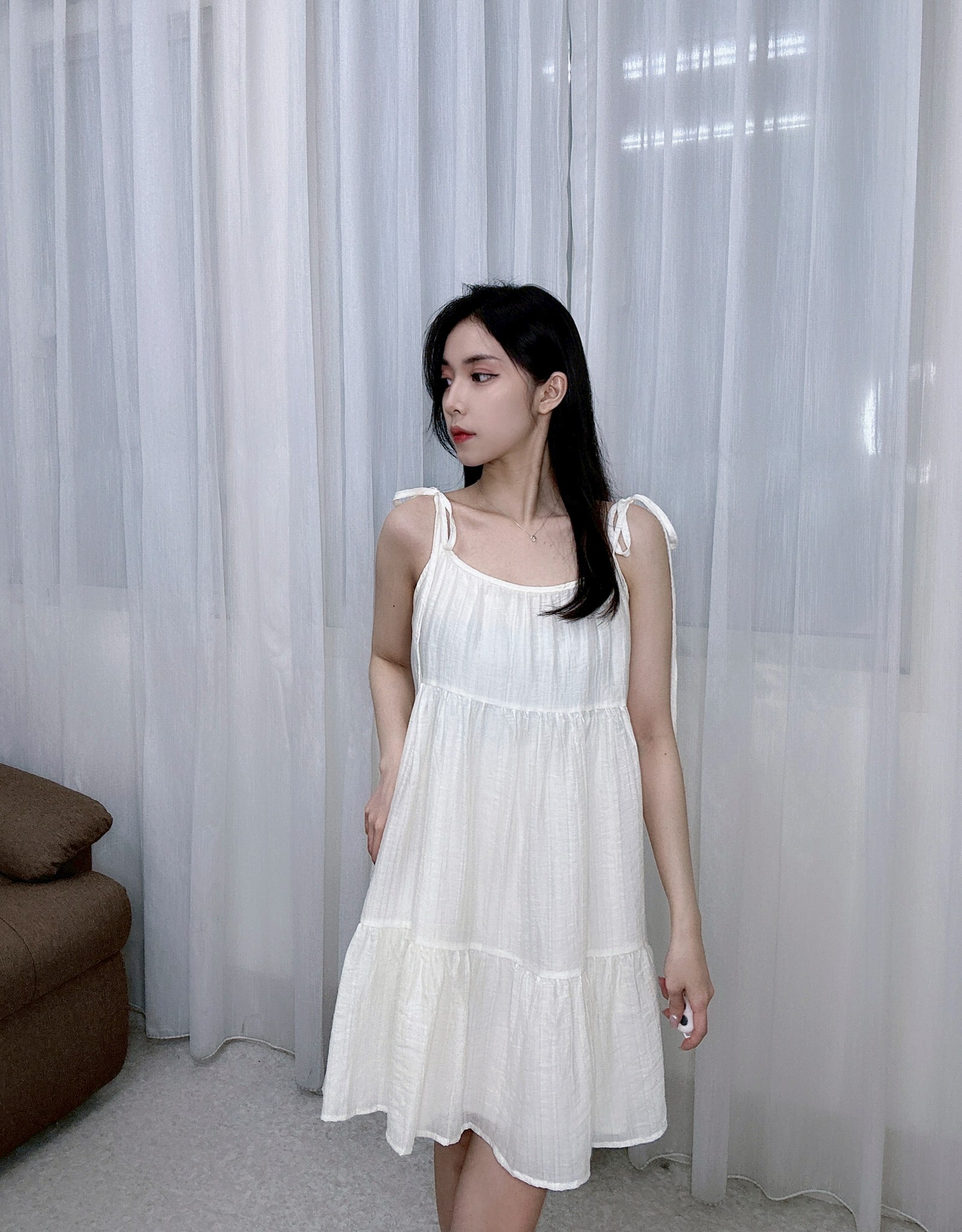 2560肩綁結雪紡洋 (4)