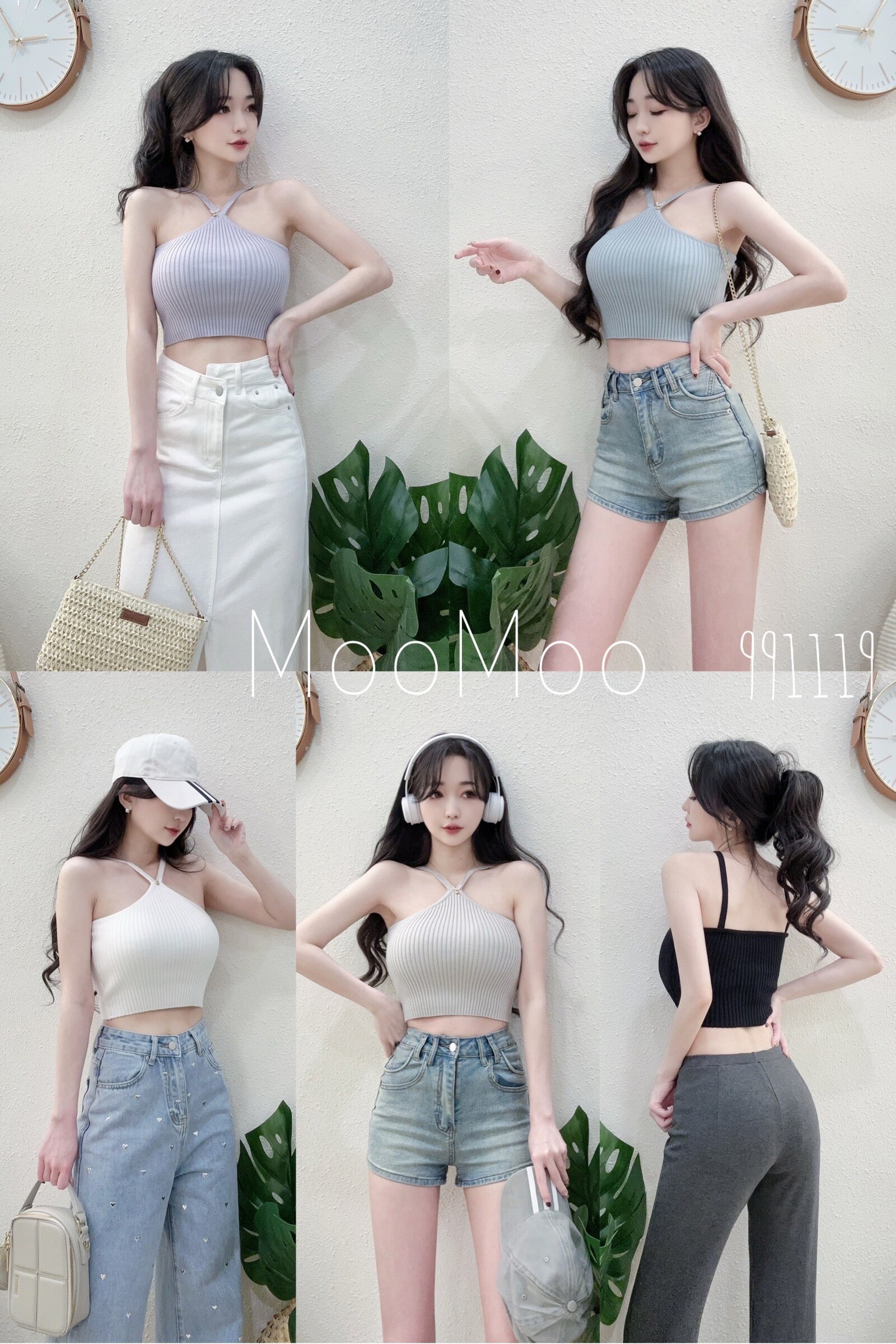 9911 P190 造型V型肩帶針織罩杯背心 (6)