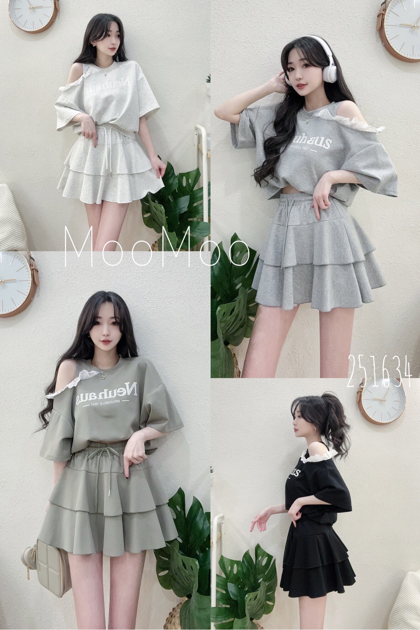 #2516 P340 好感單肩緹花蛋糕褲裙套裝 (5)