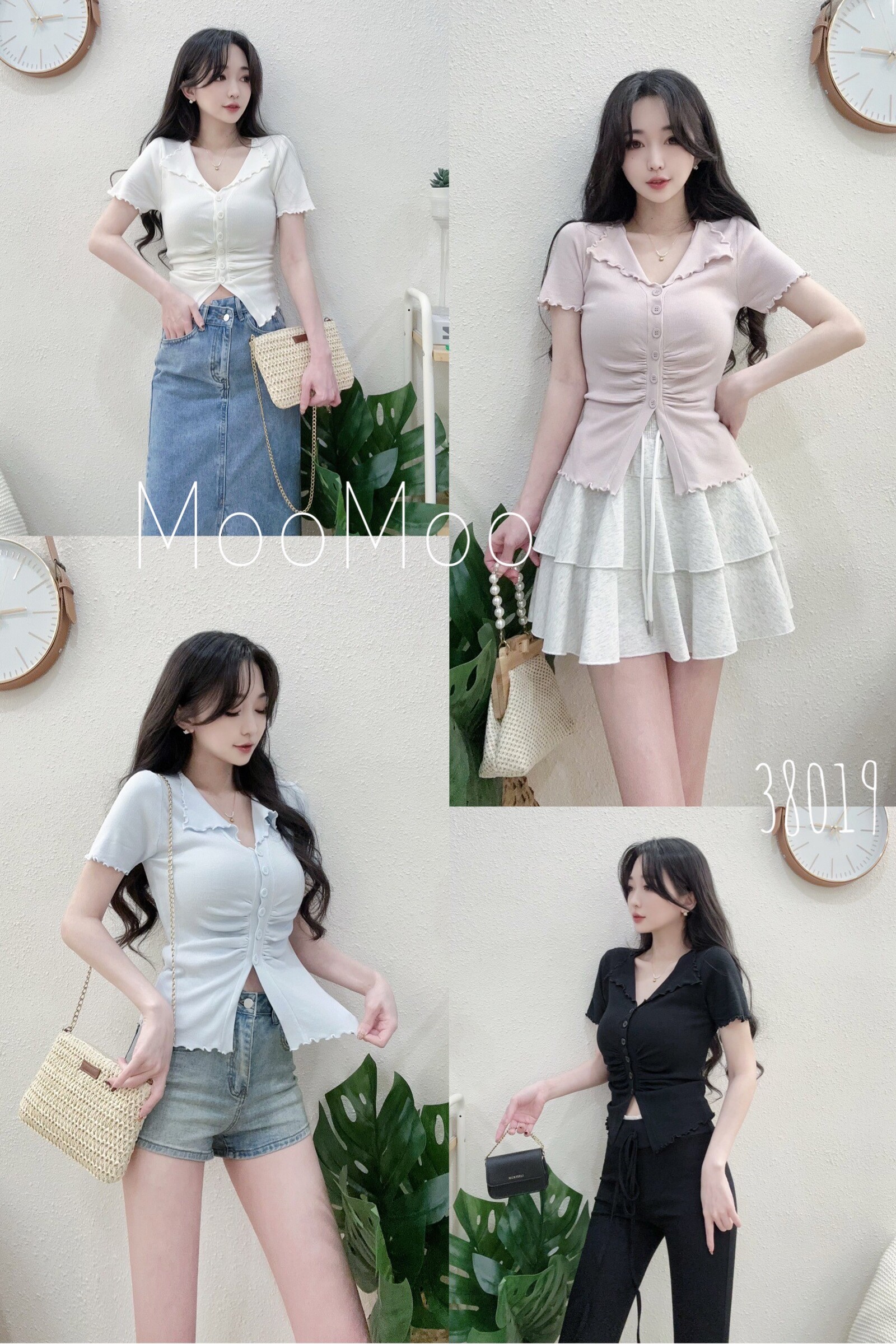 #380 P190 氣質翻領抓皺捲邊針織上衣 (5)