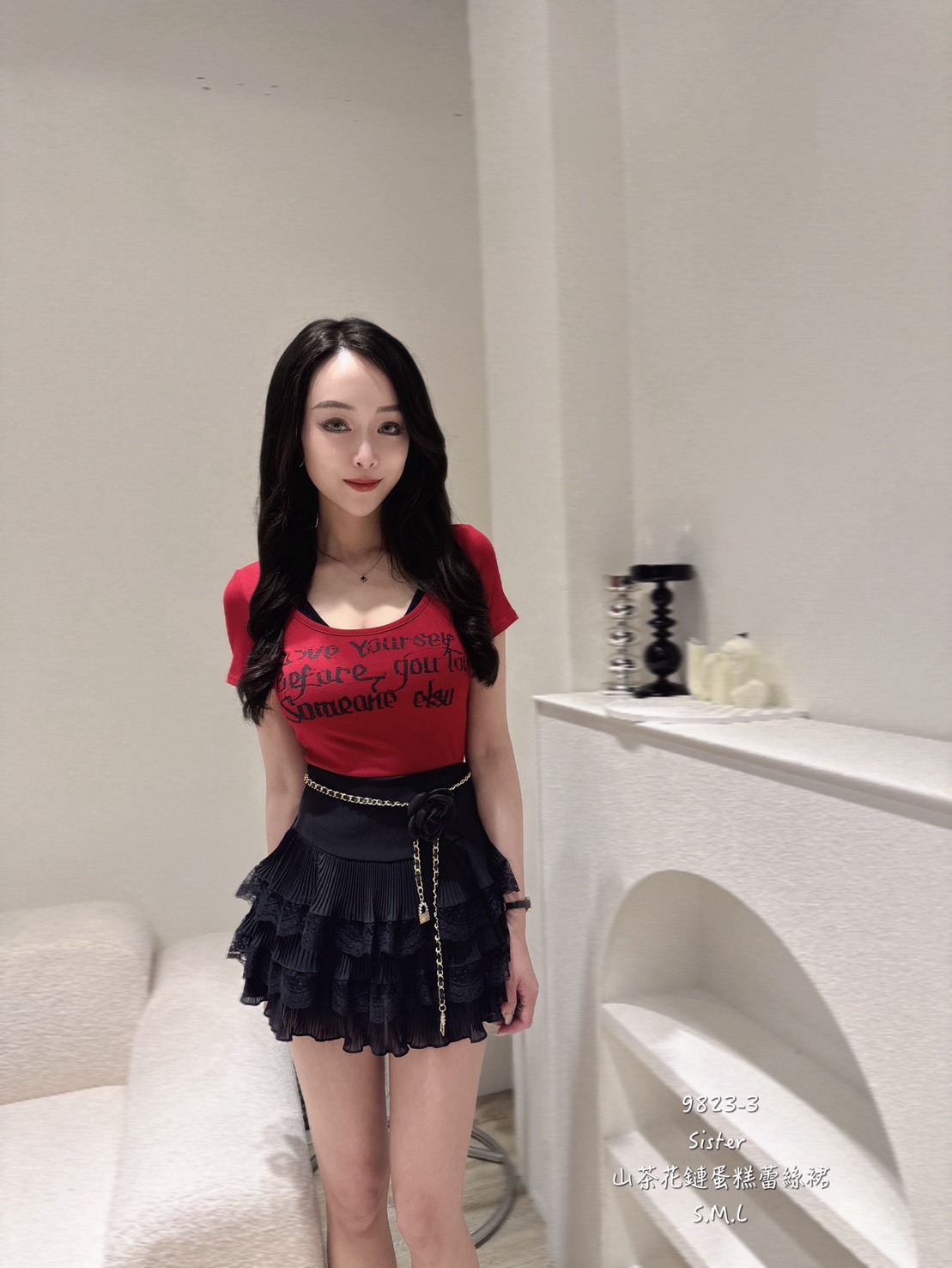 9823-3山茶花鏈蛋糕蕾裙 (2)