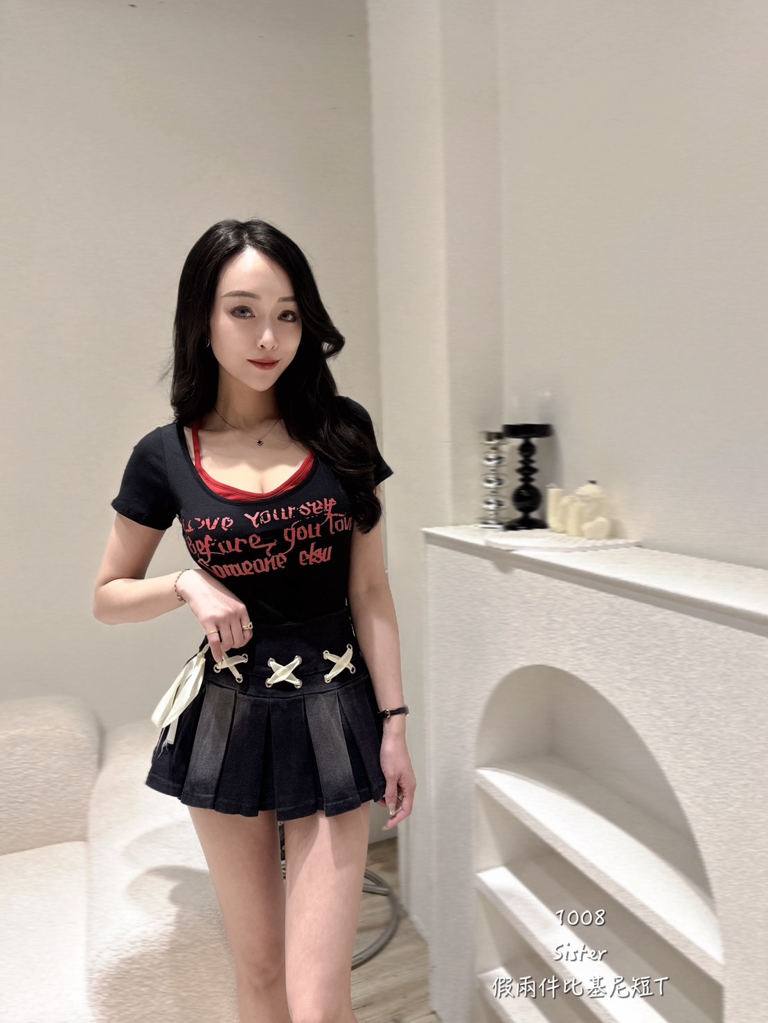 1008假兩件比基尼短T (4)