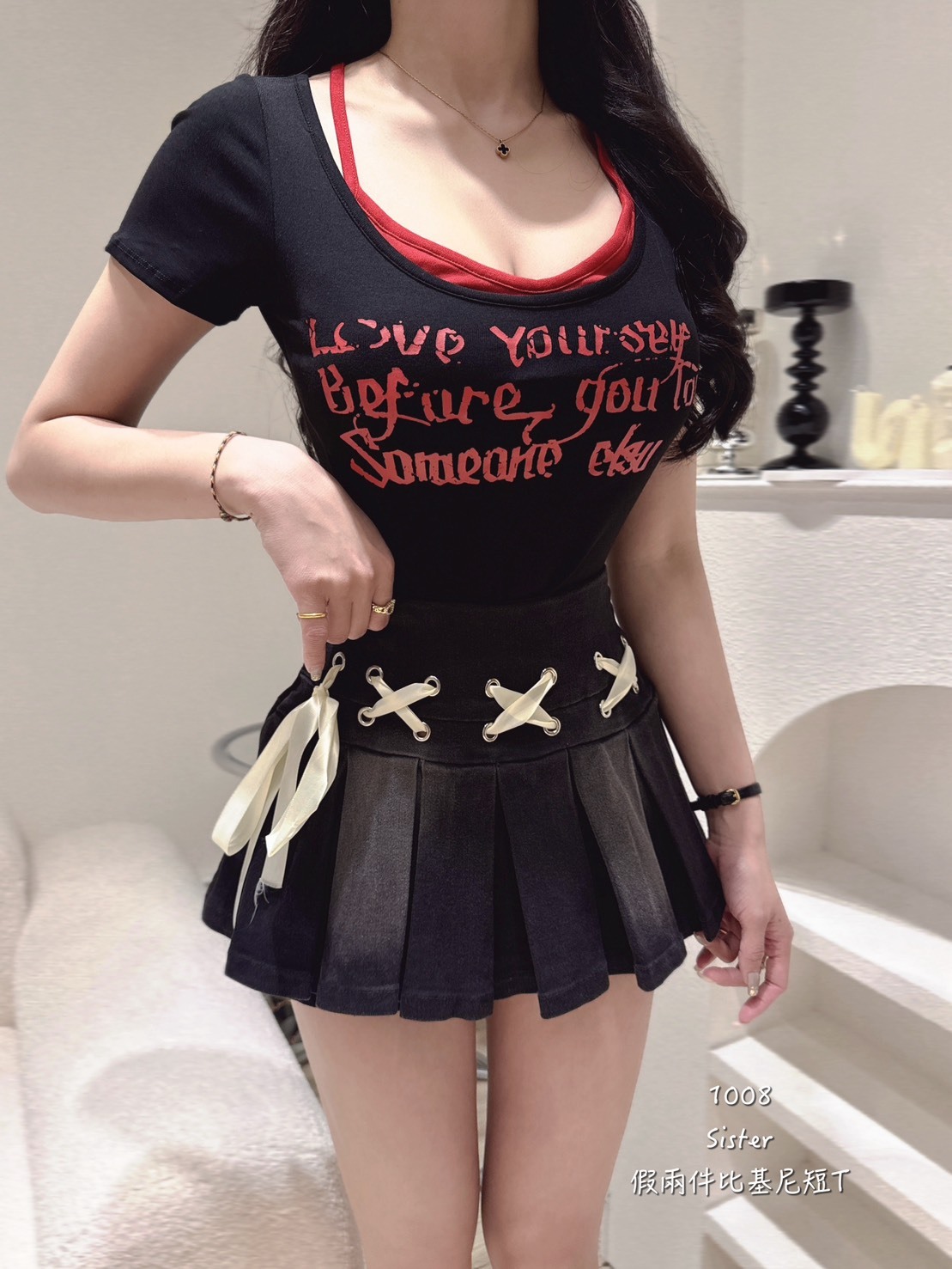 1008假兩件比基尼短T