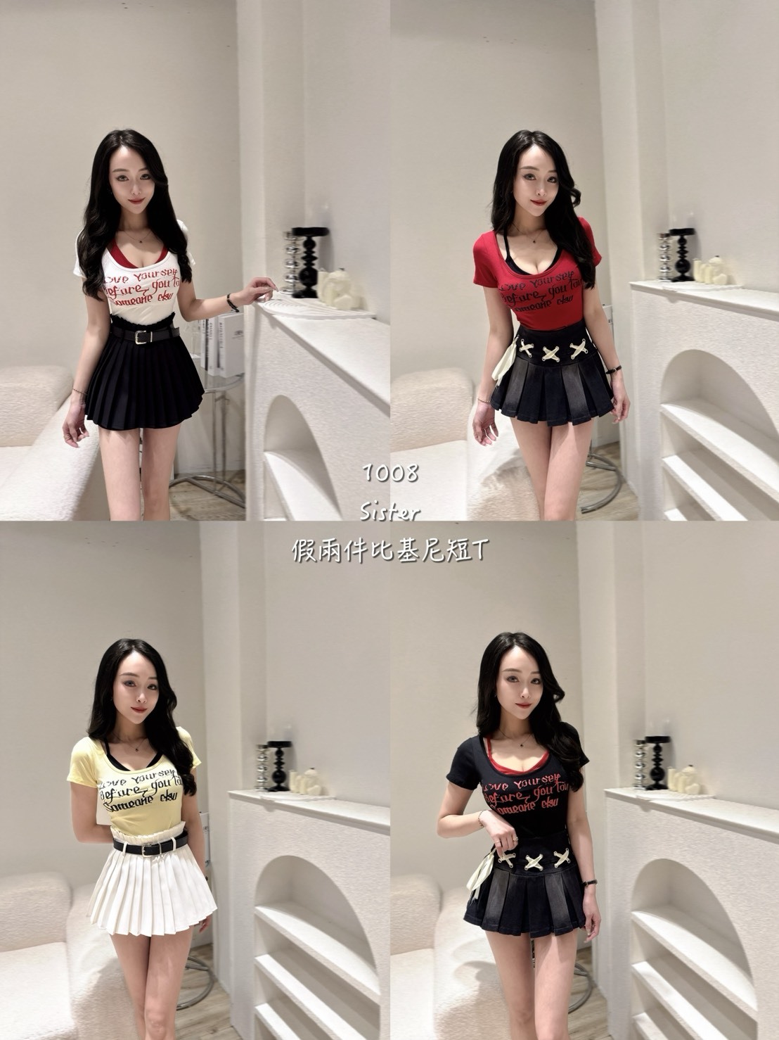 1008假兩件比基尼短T (6)